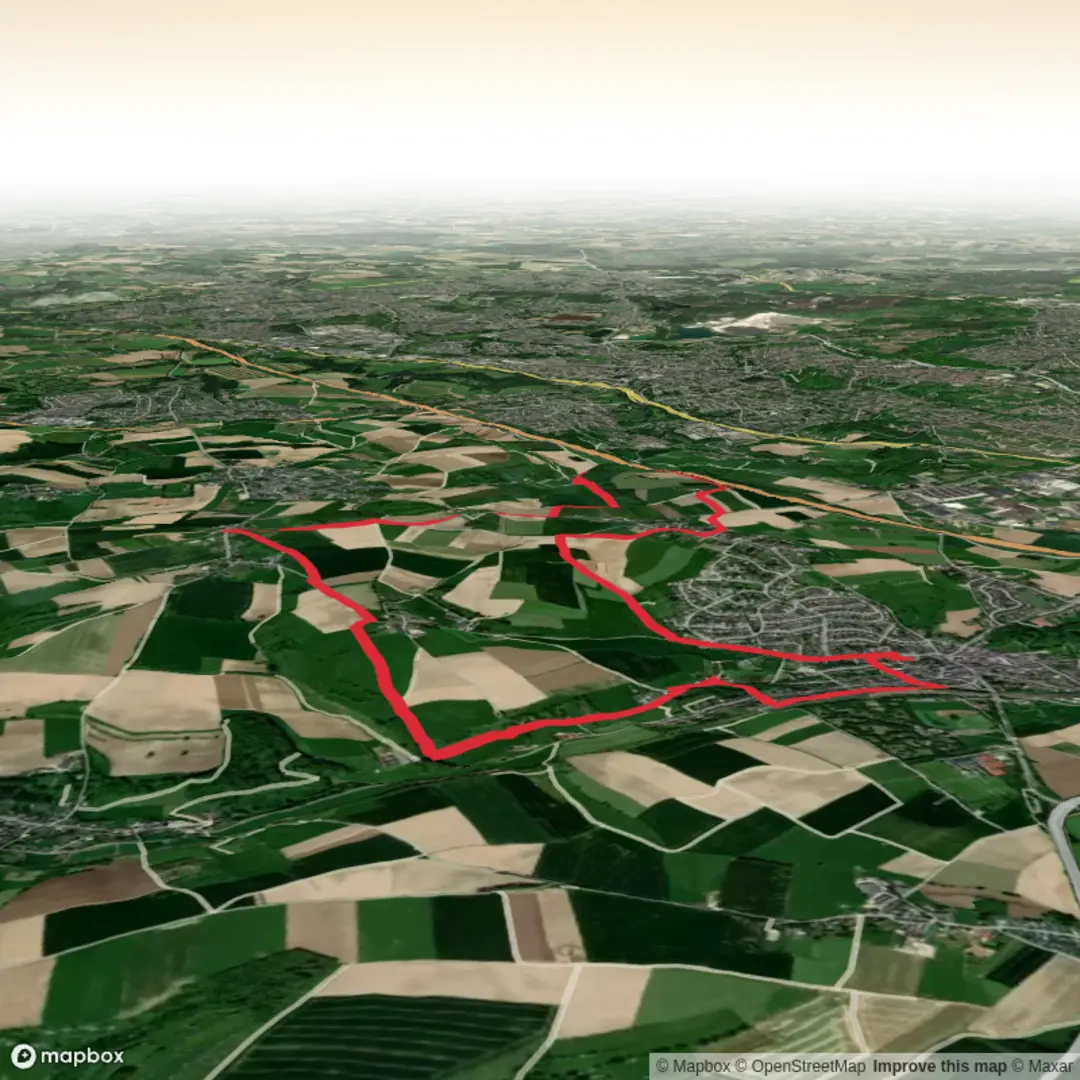 An image depicting the trail Simpelveld and Pelgrimspad Loop and its surrounding area.