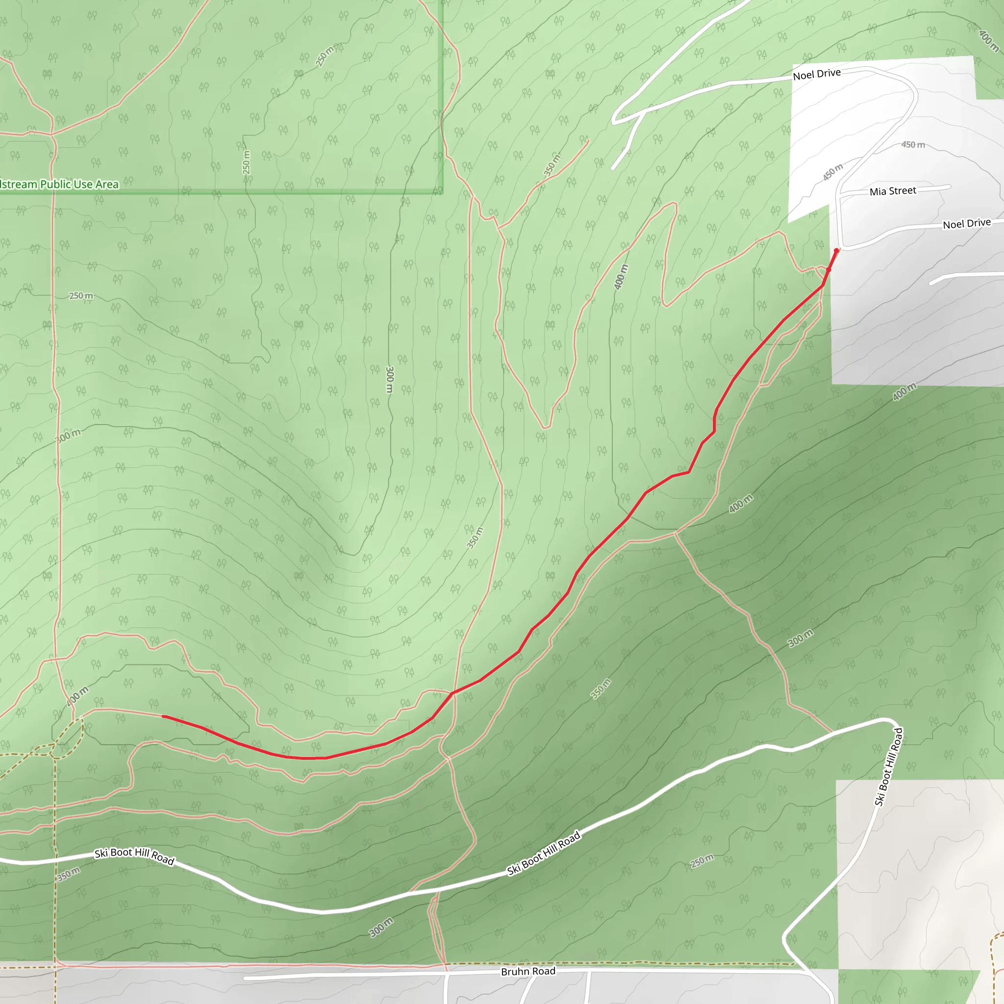 Mia Street Out and Back mobile static map