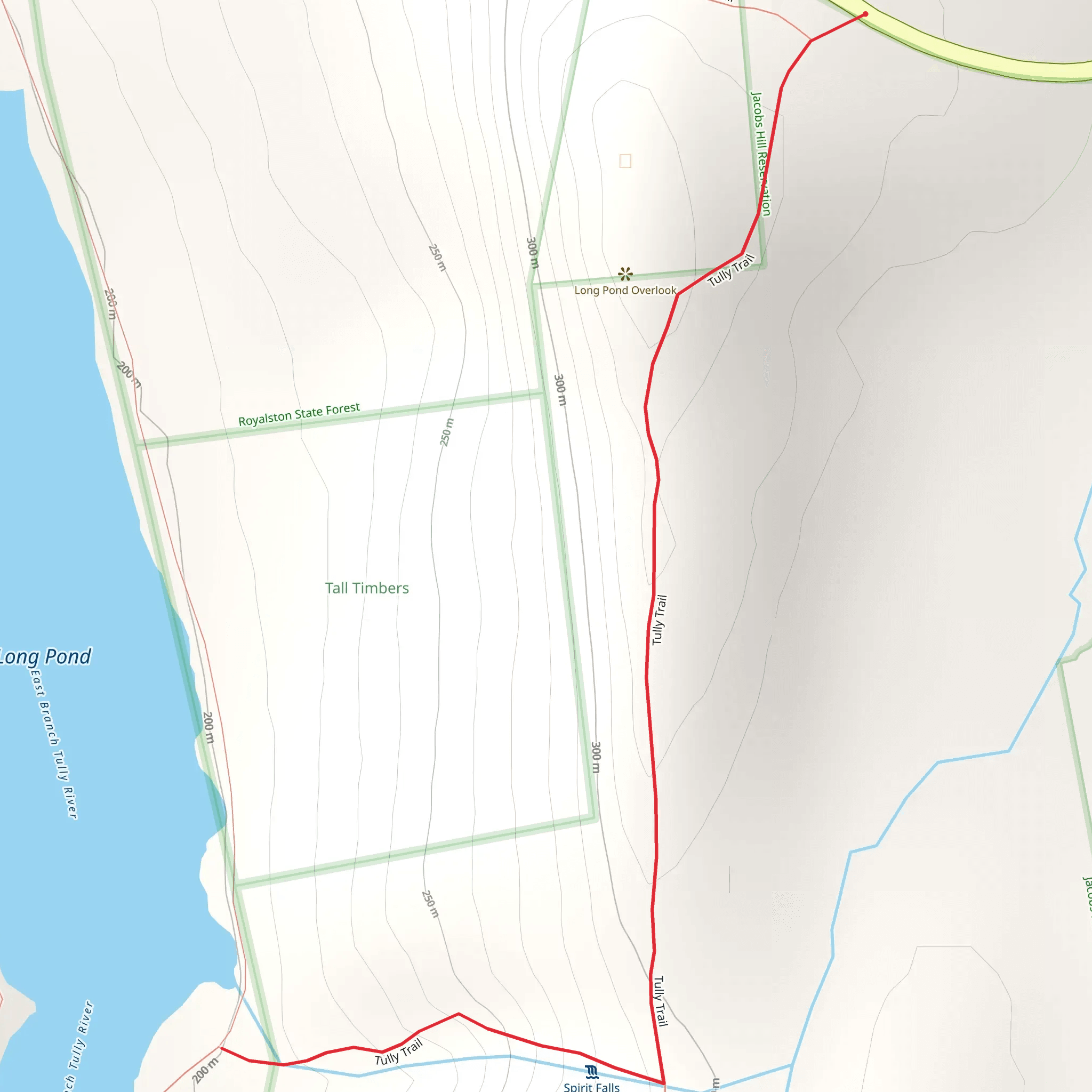 Tully Trail via Warwick Road mobile static map