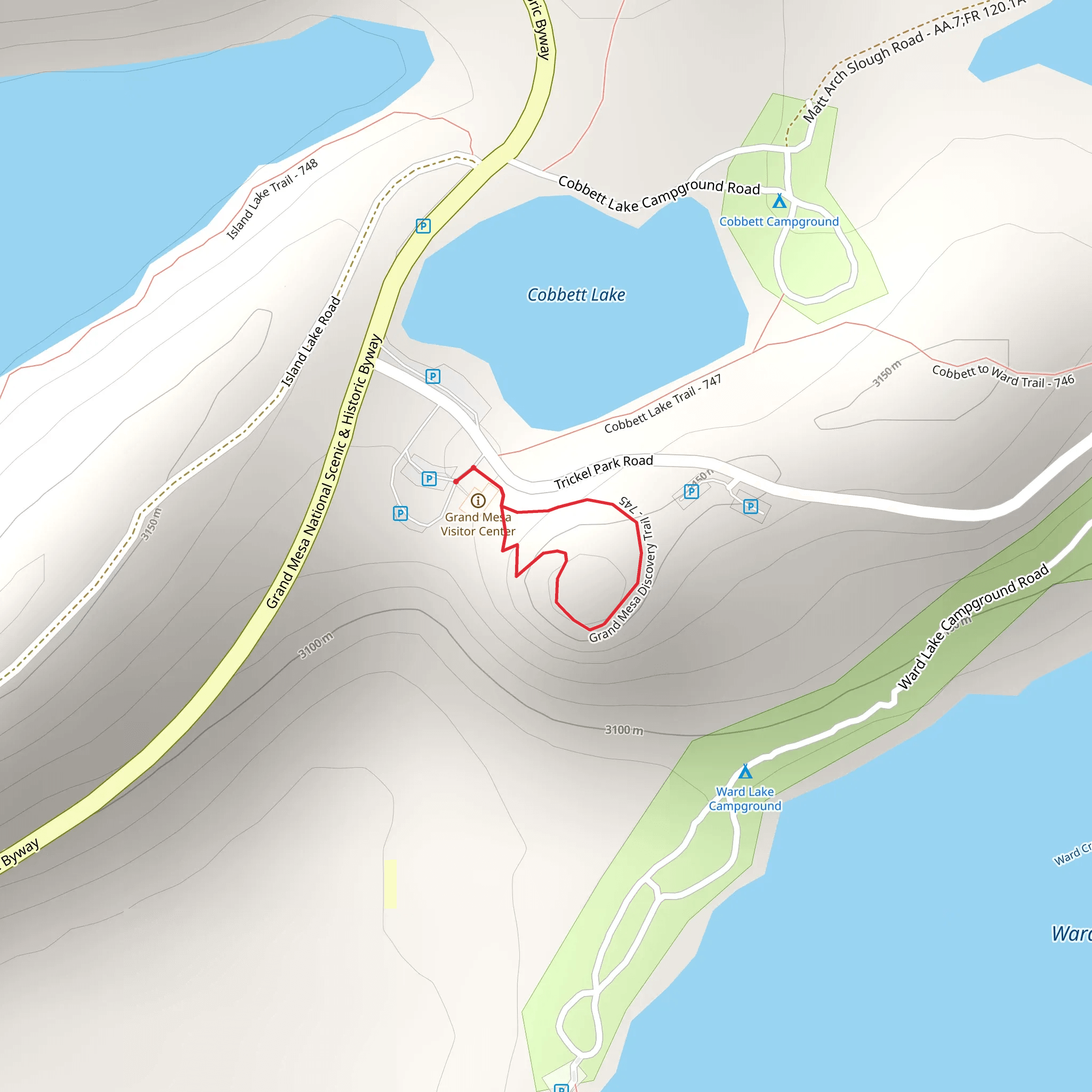 Grand Mesa Discovery Trail mobile static map