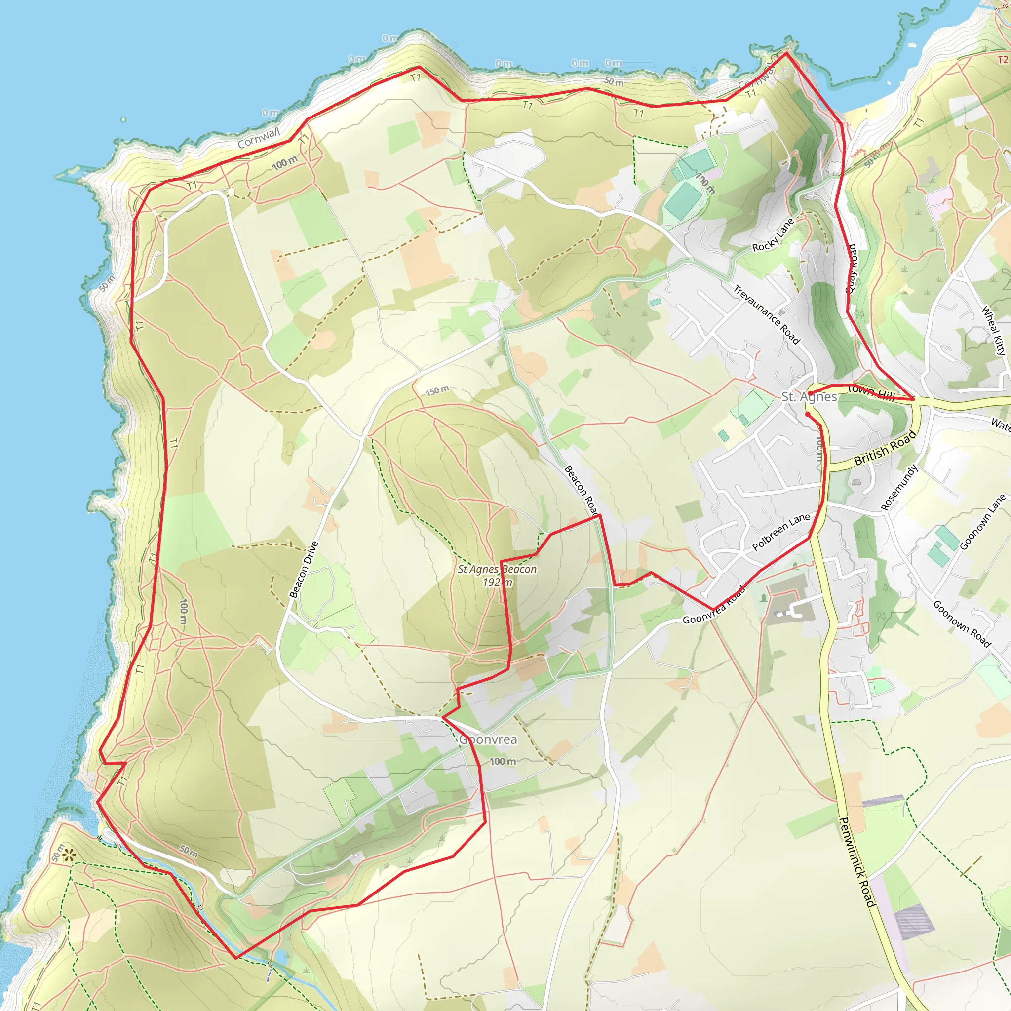 Beacon on the Coast Walk mobile static map