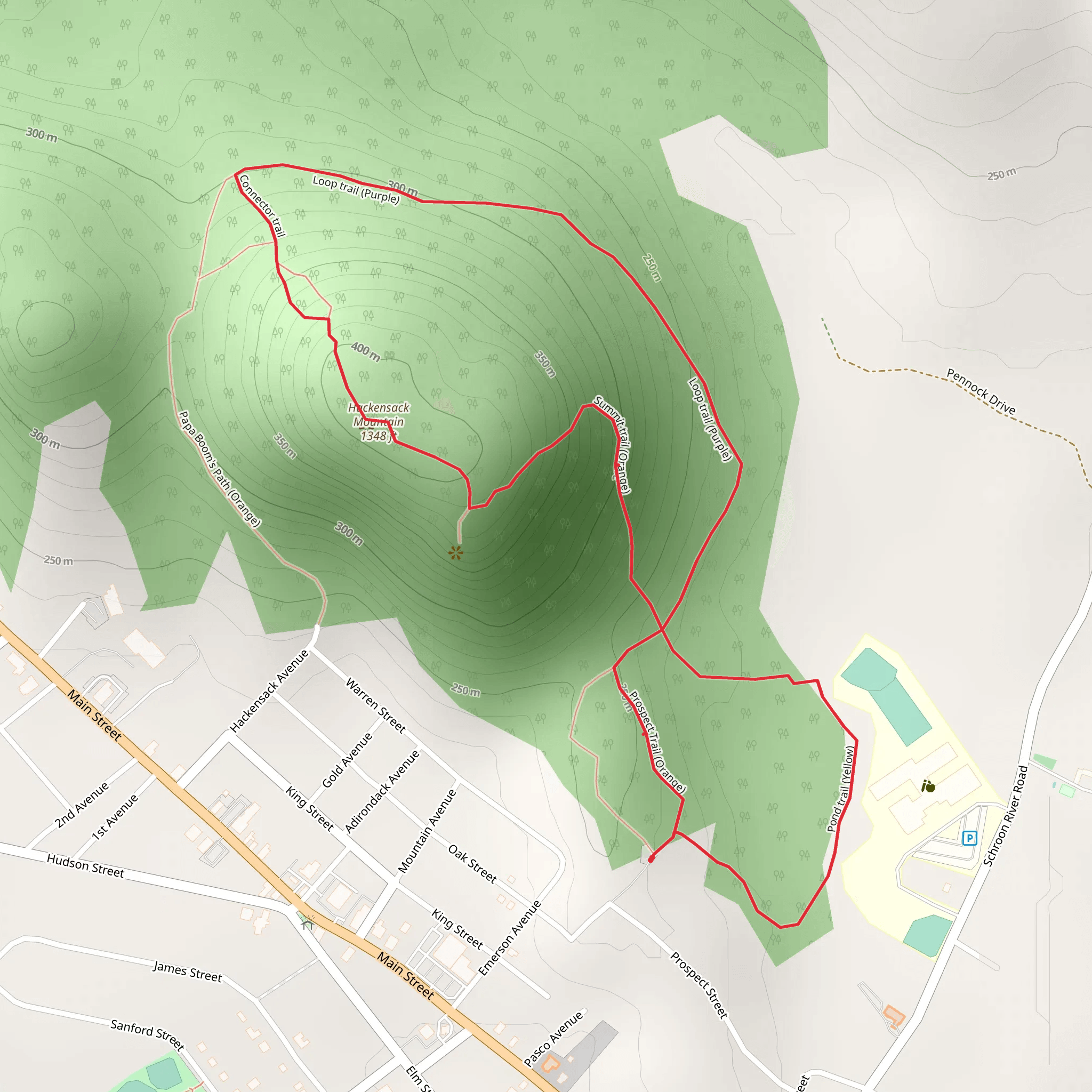 Hackensack Mountain and Purple Loop Trail mobile static map