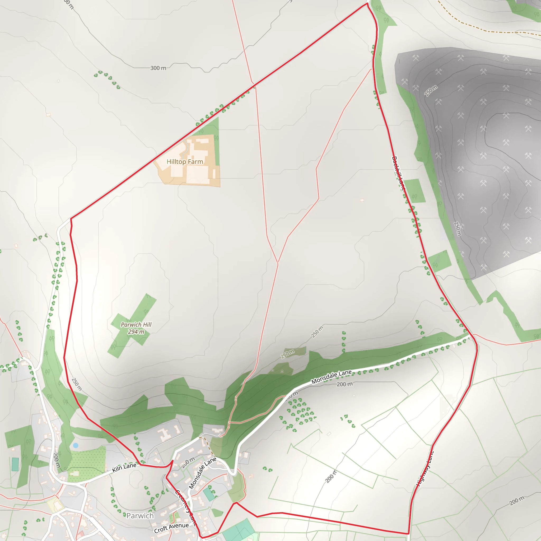 Parwich Circular Walk mobile static map