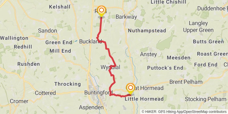 Hertfordshire Way alt 8 Map