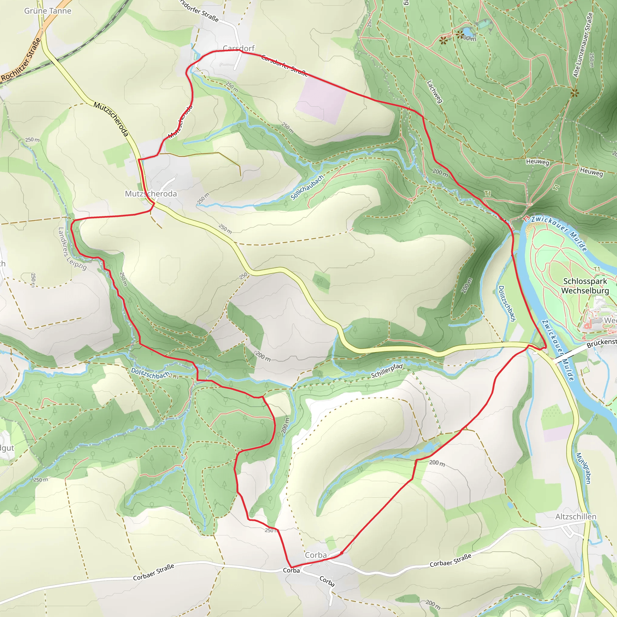 Krietschberg via Lutherweg Sachsen mobile static map