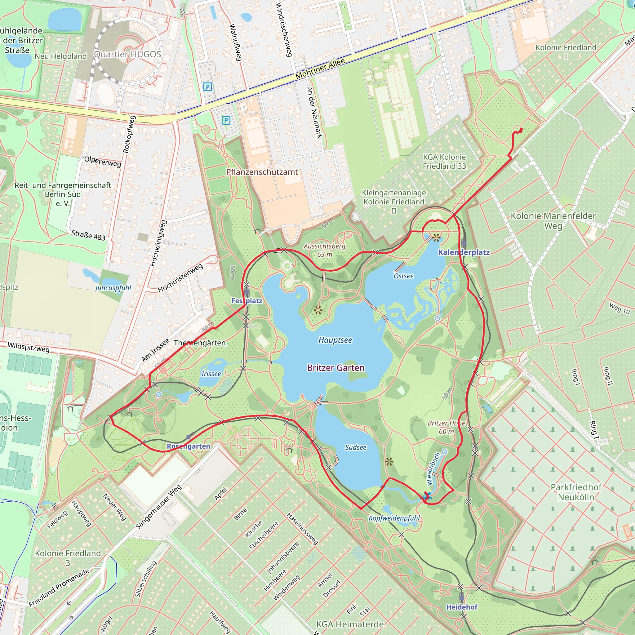 Festplatz and Rosengarten Loop mobile static map