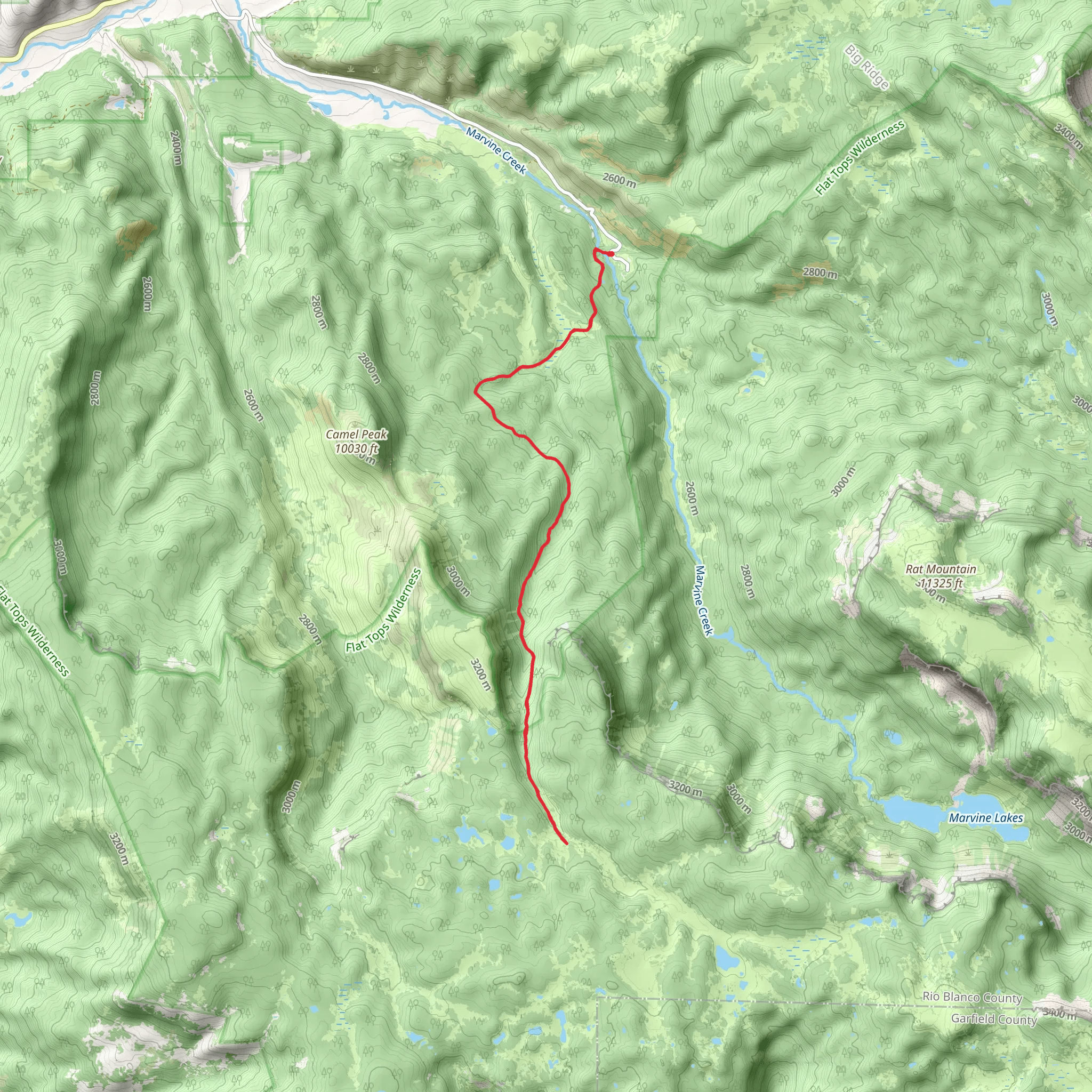 West Marvine Trail mobile static map