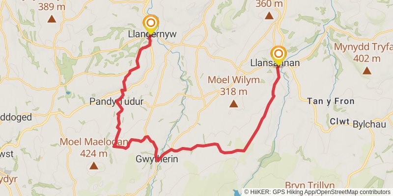North Wales Pilgrim's Way - Taith Pererin Gogledd Cymru stage 4 Map