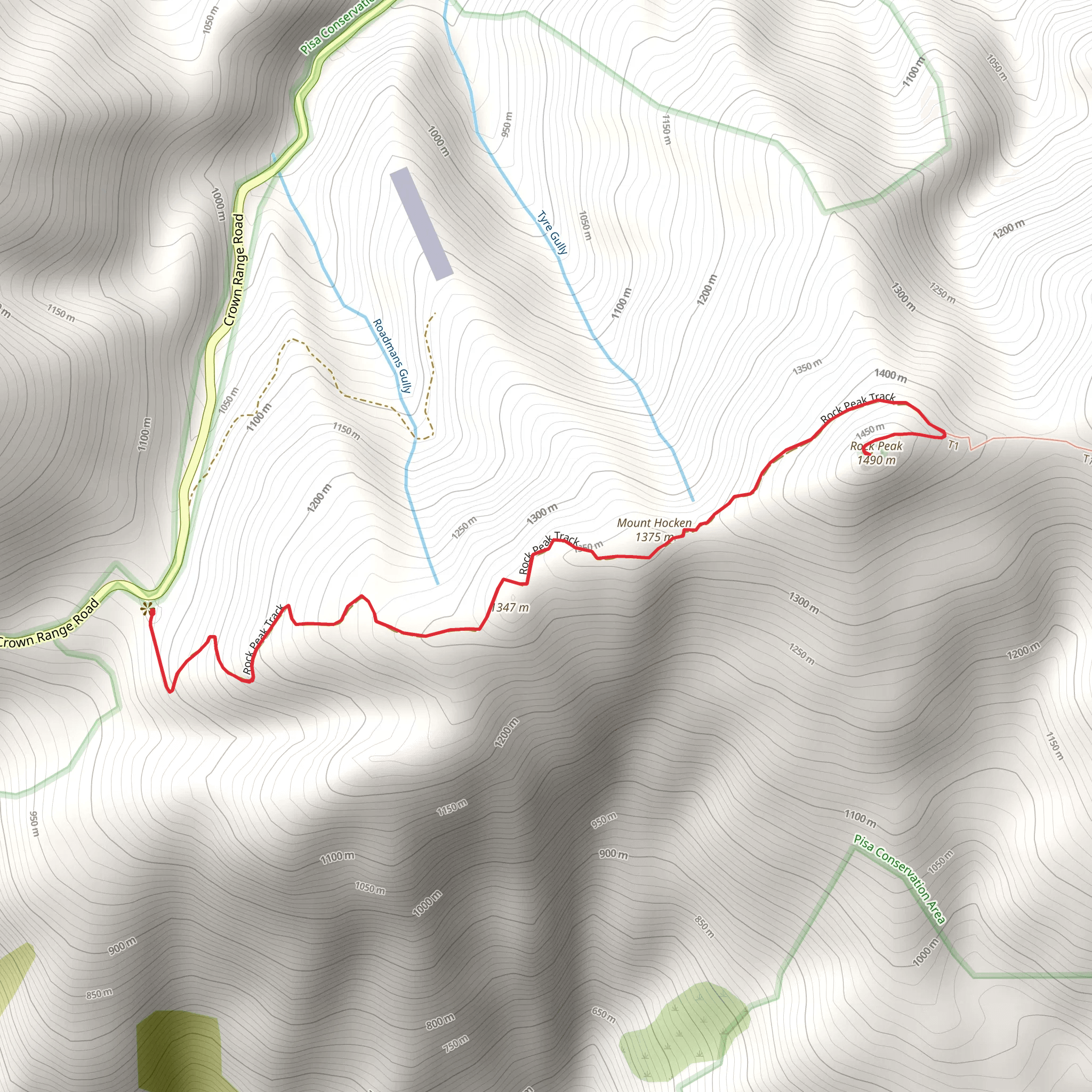 Rock Peak Track mobile static map