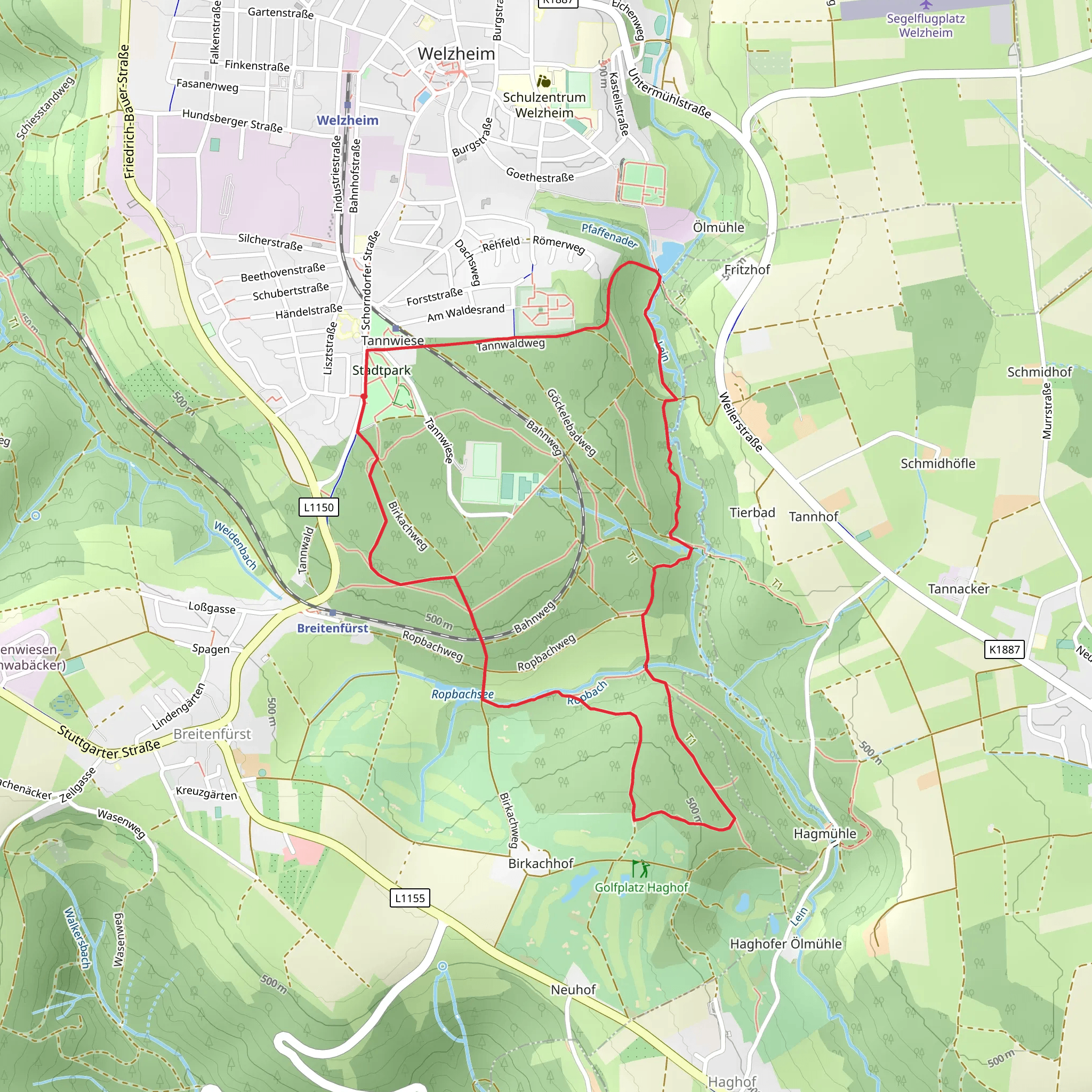 FeenSpuren Romerwald Loop via Wachturm mobile static map