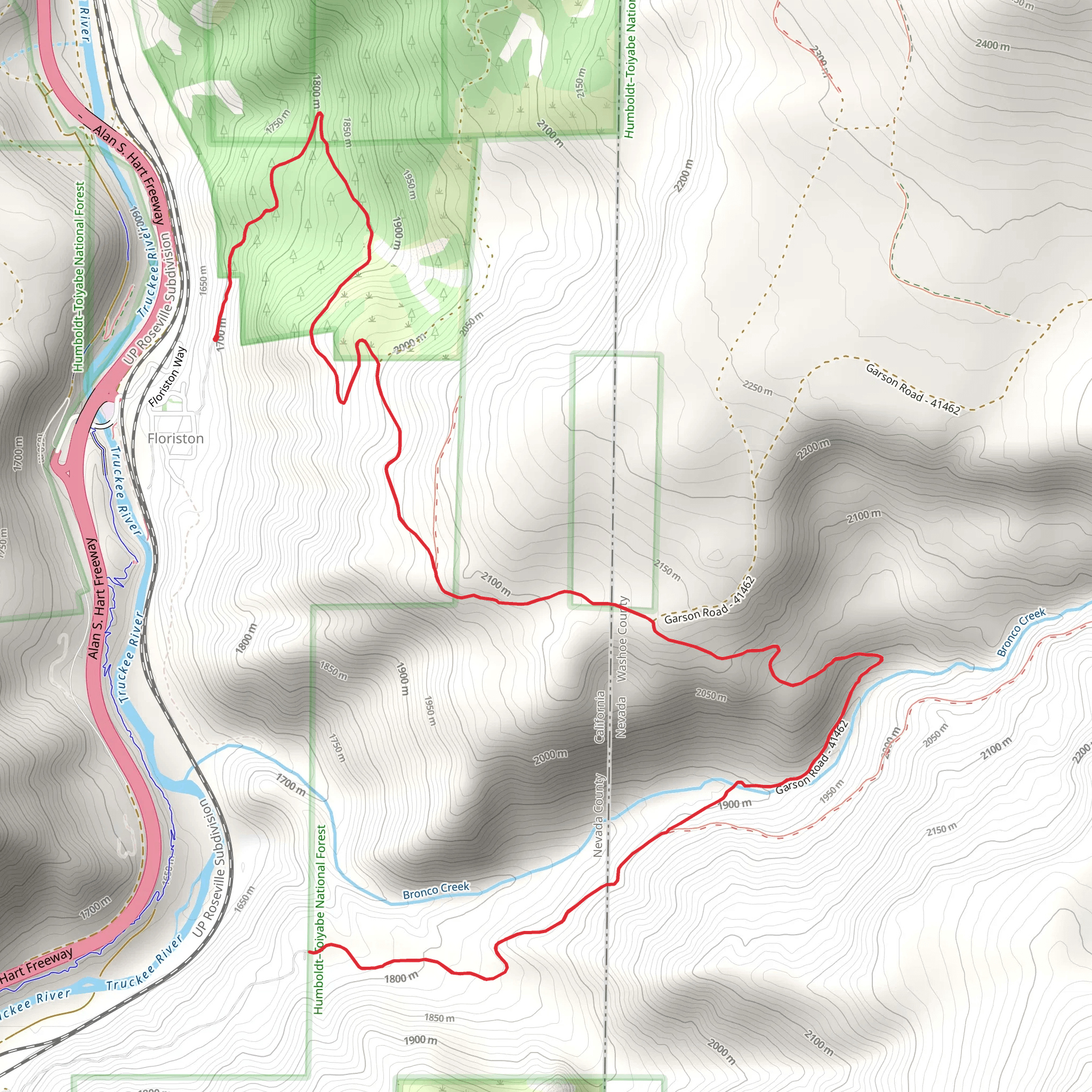 Pine Way and Garson Road mobile static map