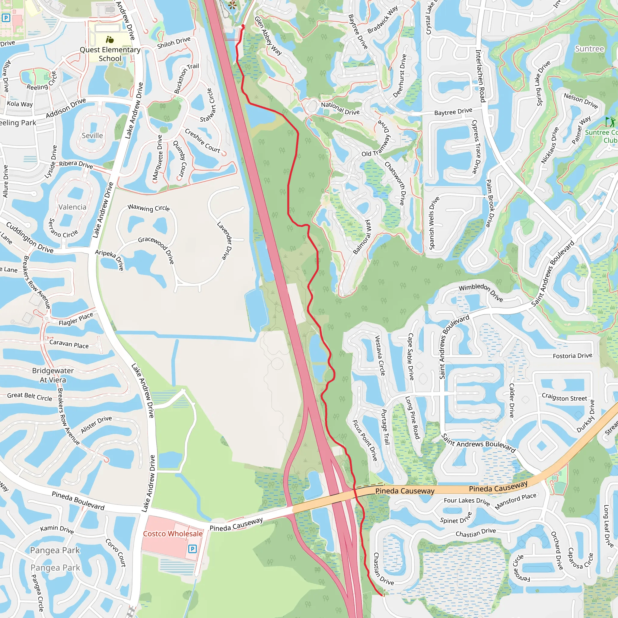 Brevard Zoo Linear Parkway mobile static map