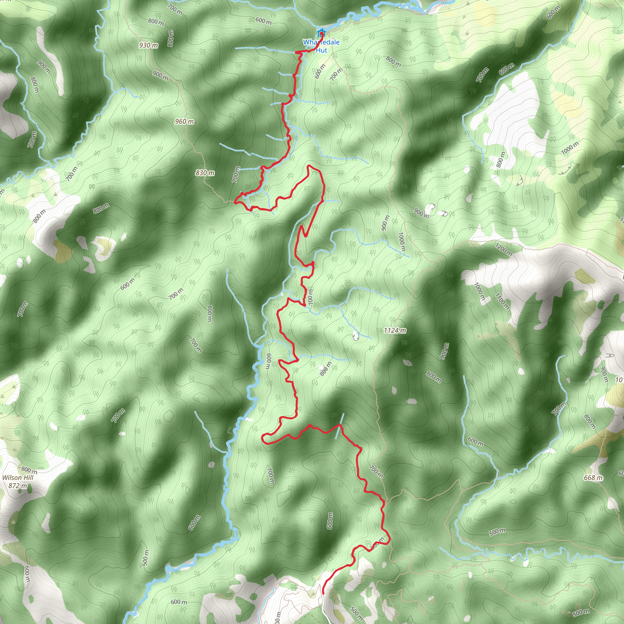 Wharfedale Track to Wharfedale Hut mobile static map