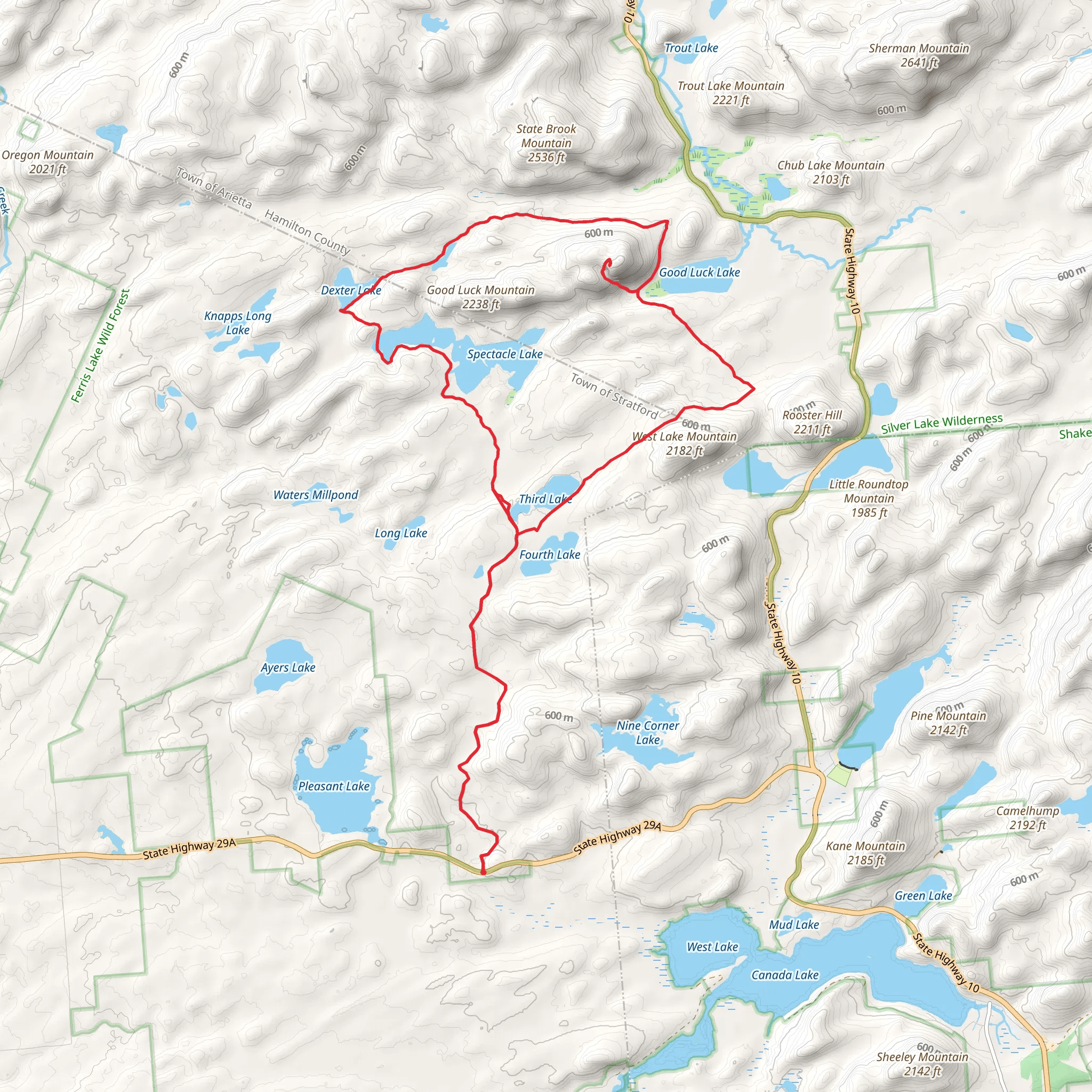 Spectacle Lake and Good Luck Mountain Loop mobile static map