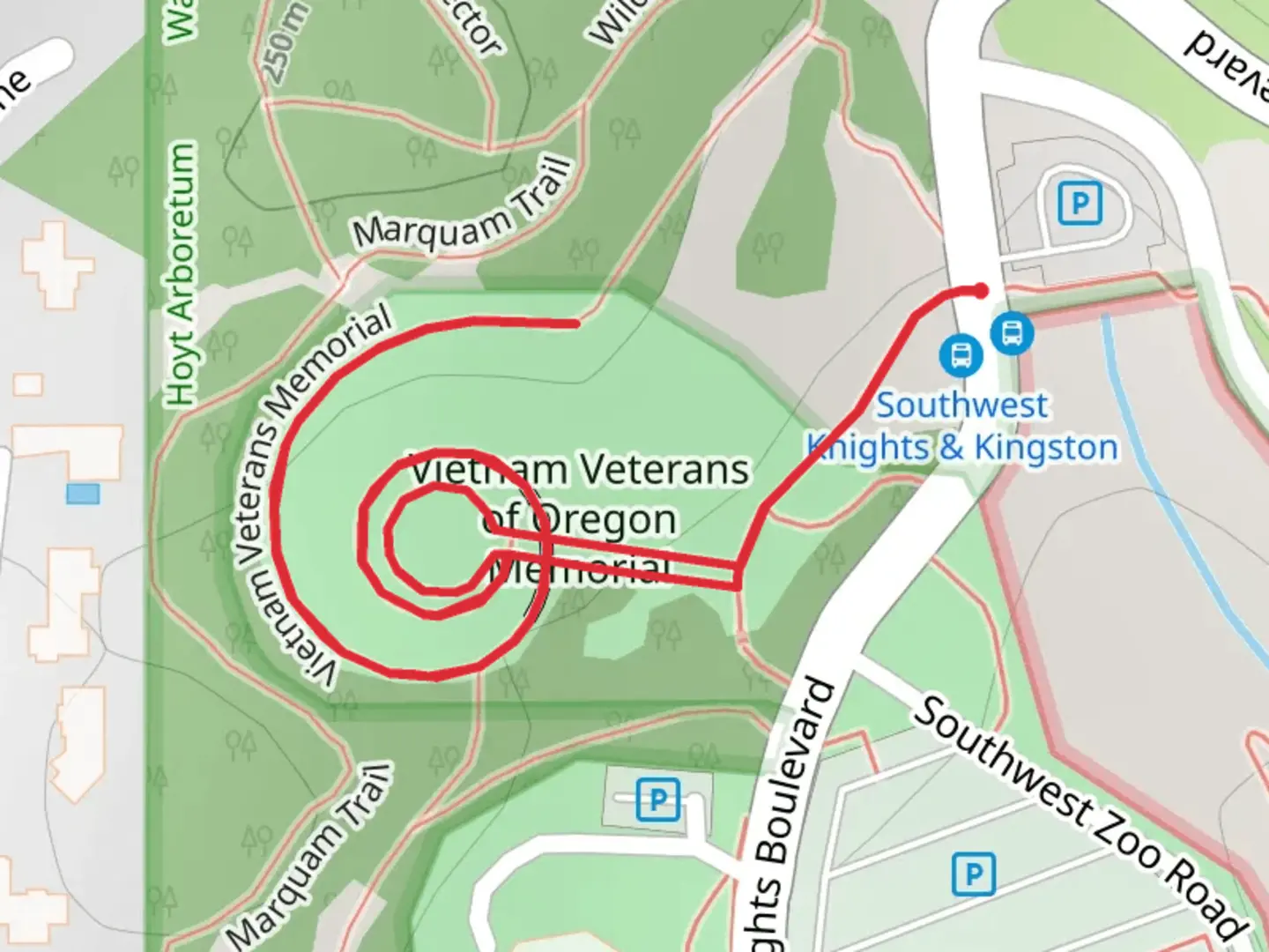 An image depicting the trail Vietnam Veterans Memorial Trail and its surrounding area.