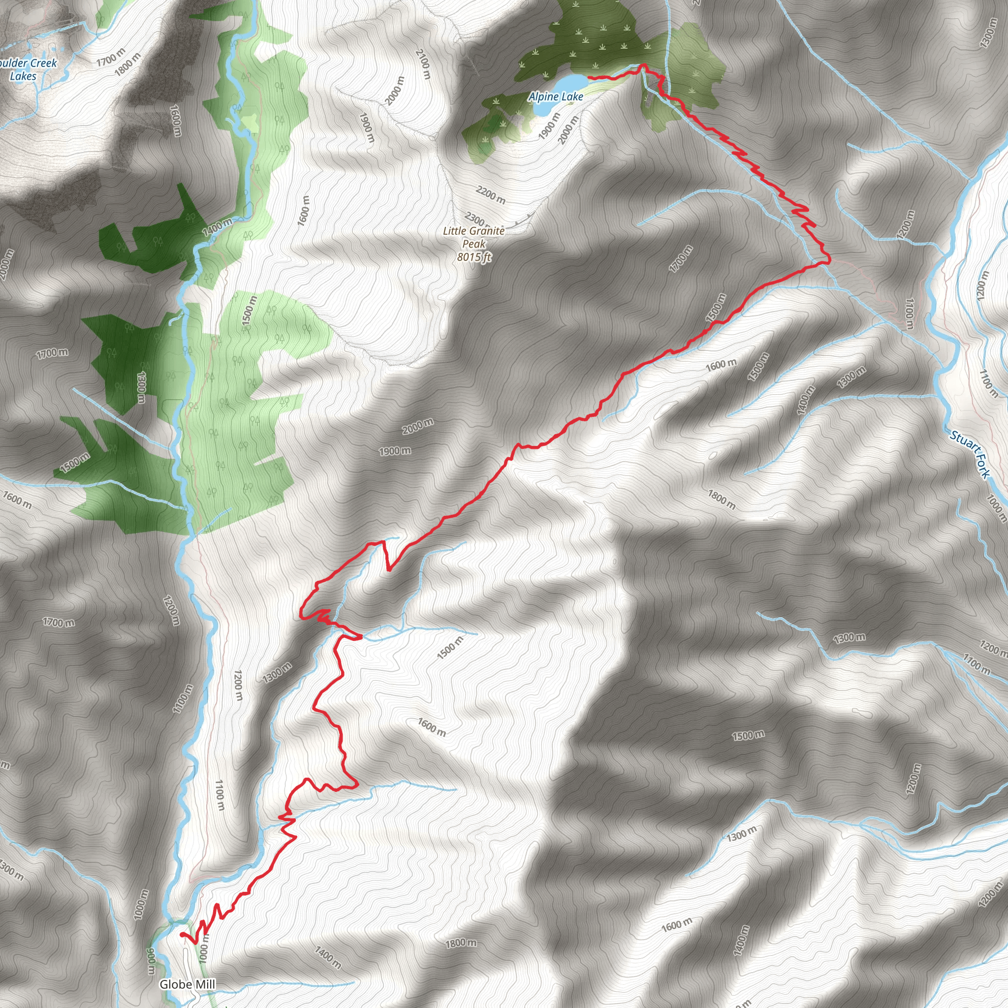 Alpine Lake via Bear Creek Trail mobile static map