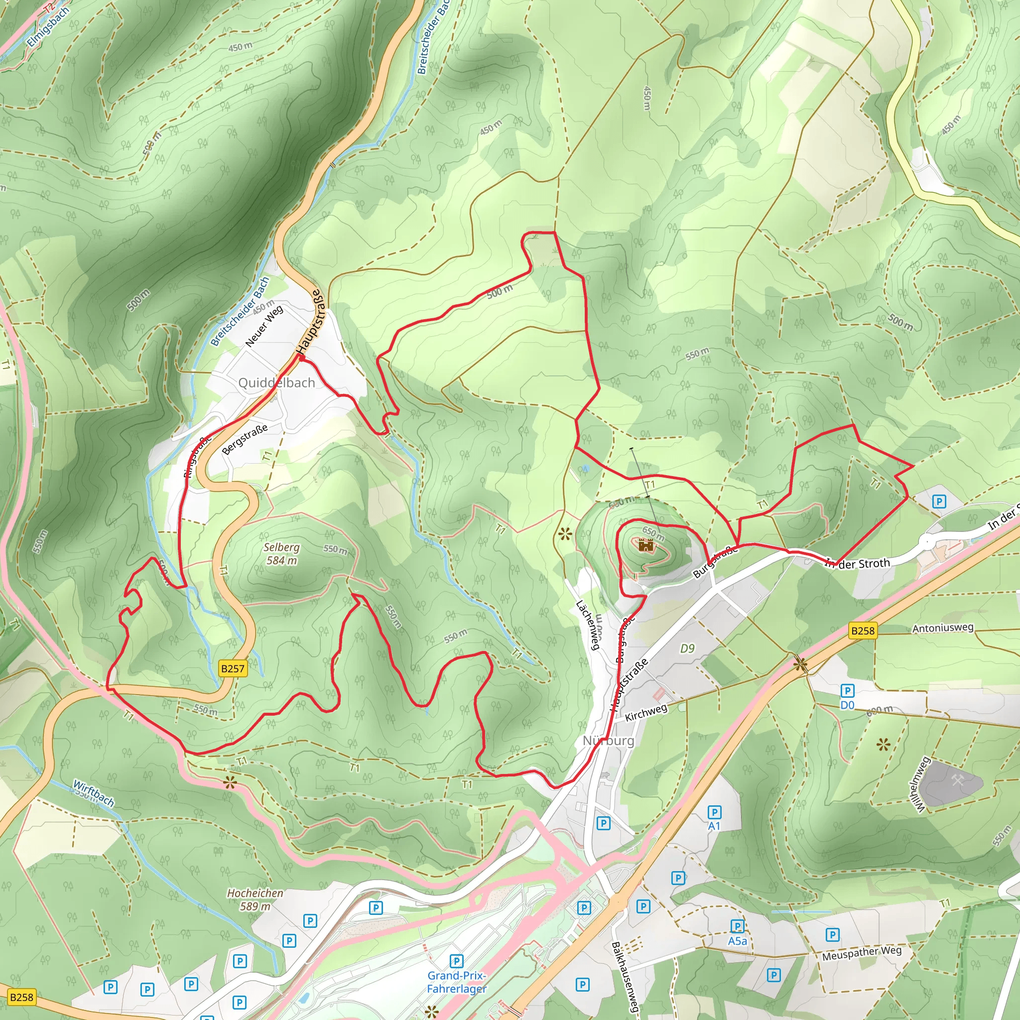 Auf den Spuren der Ordensritter and Nürburg Loop mobile static map