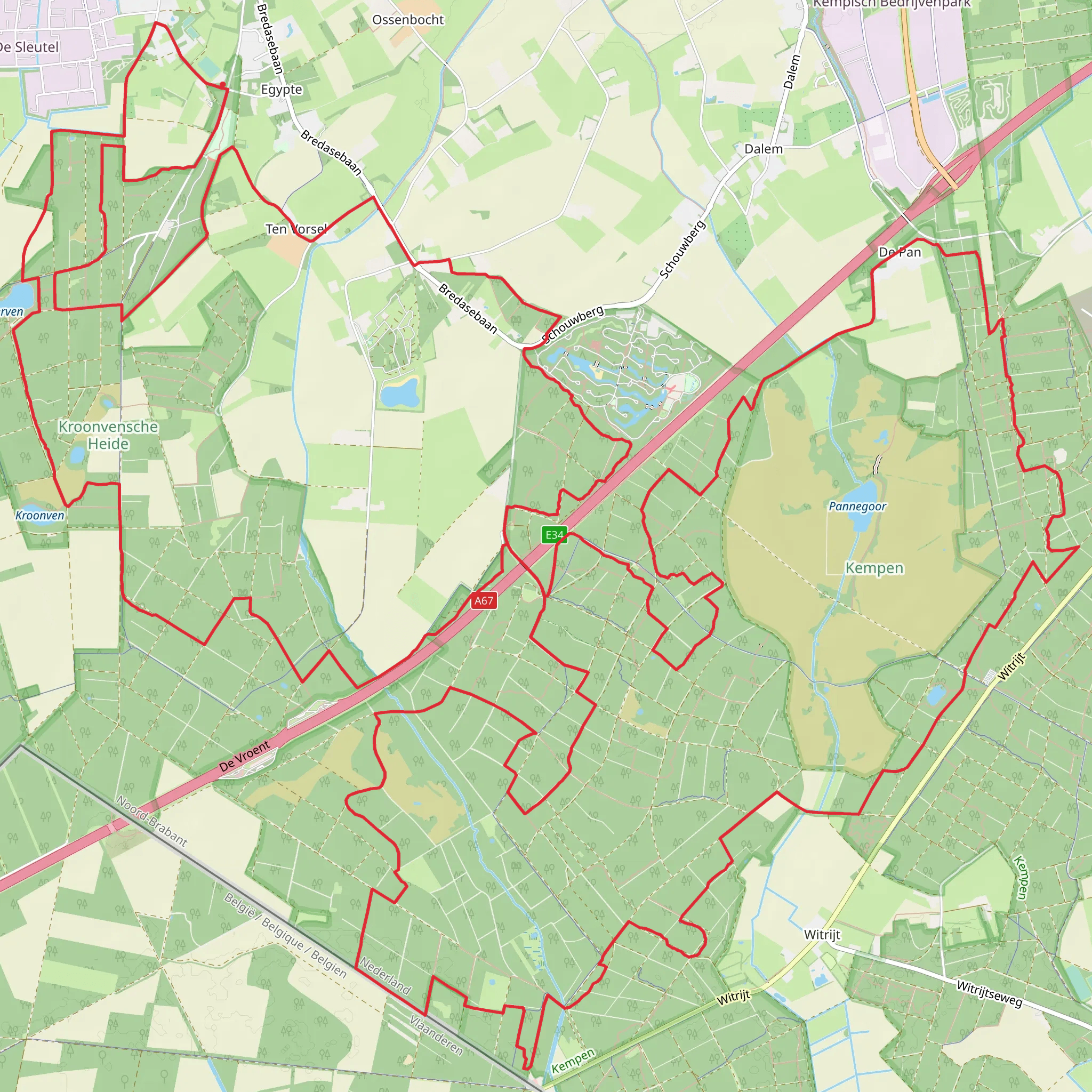 Het Vennenbos, Cartierheide, De Goorloop and Kromvenne Loop mobile static map