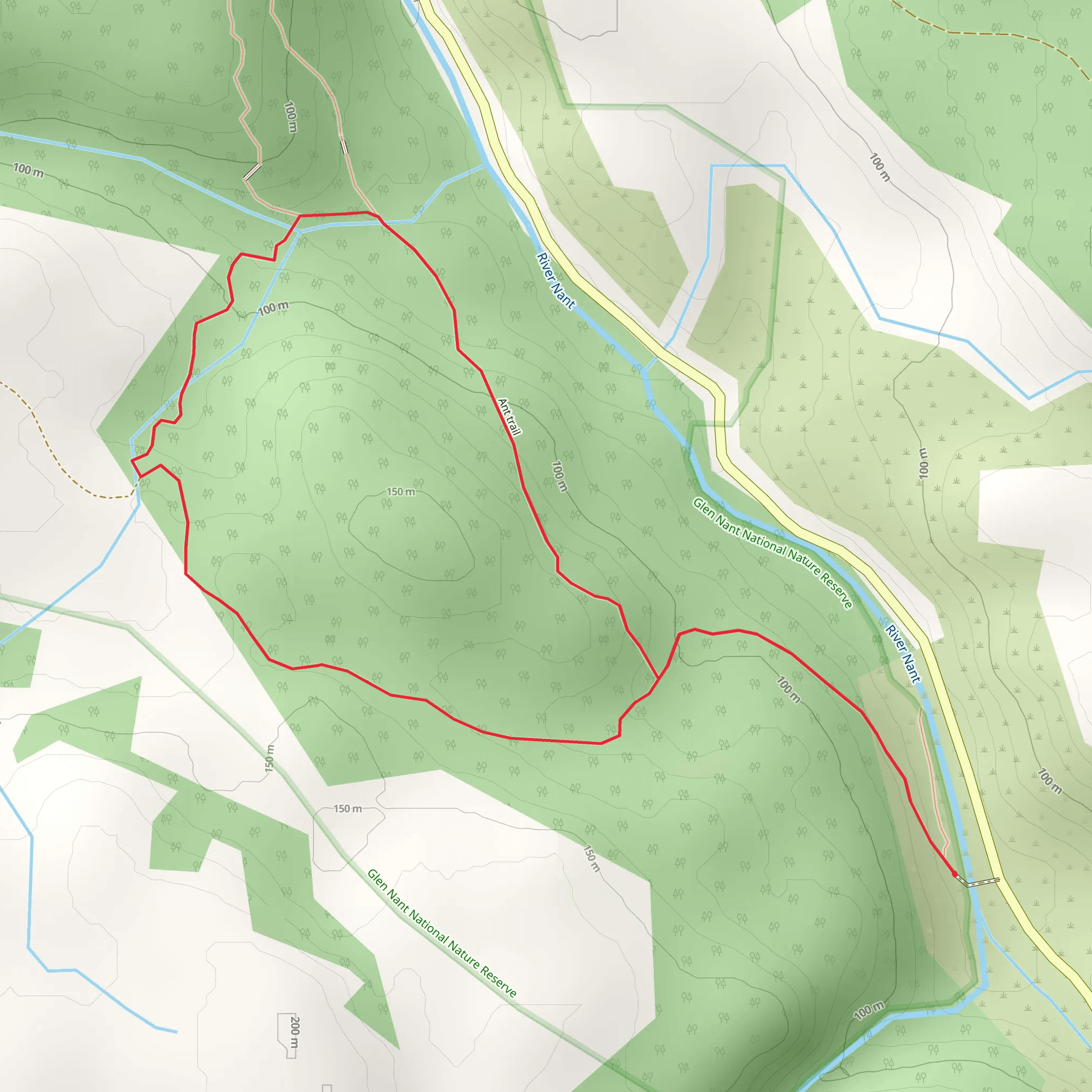 Ant Hill Loop - Glen Nant National Reserve mobile static map