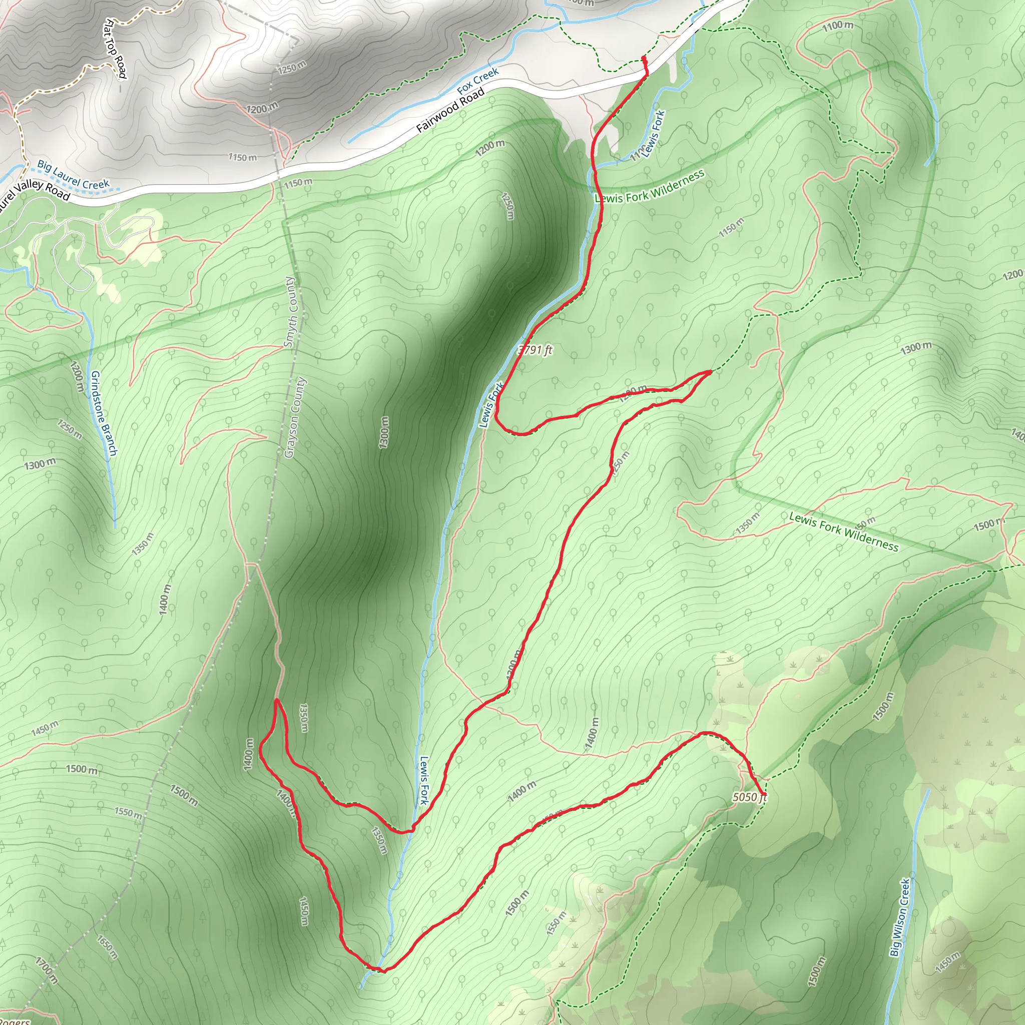 Lewis Fork Trail mobile static map