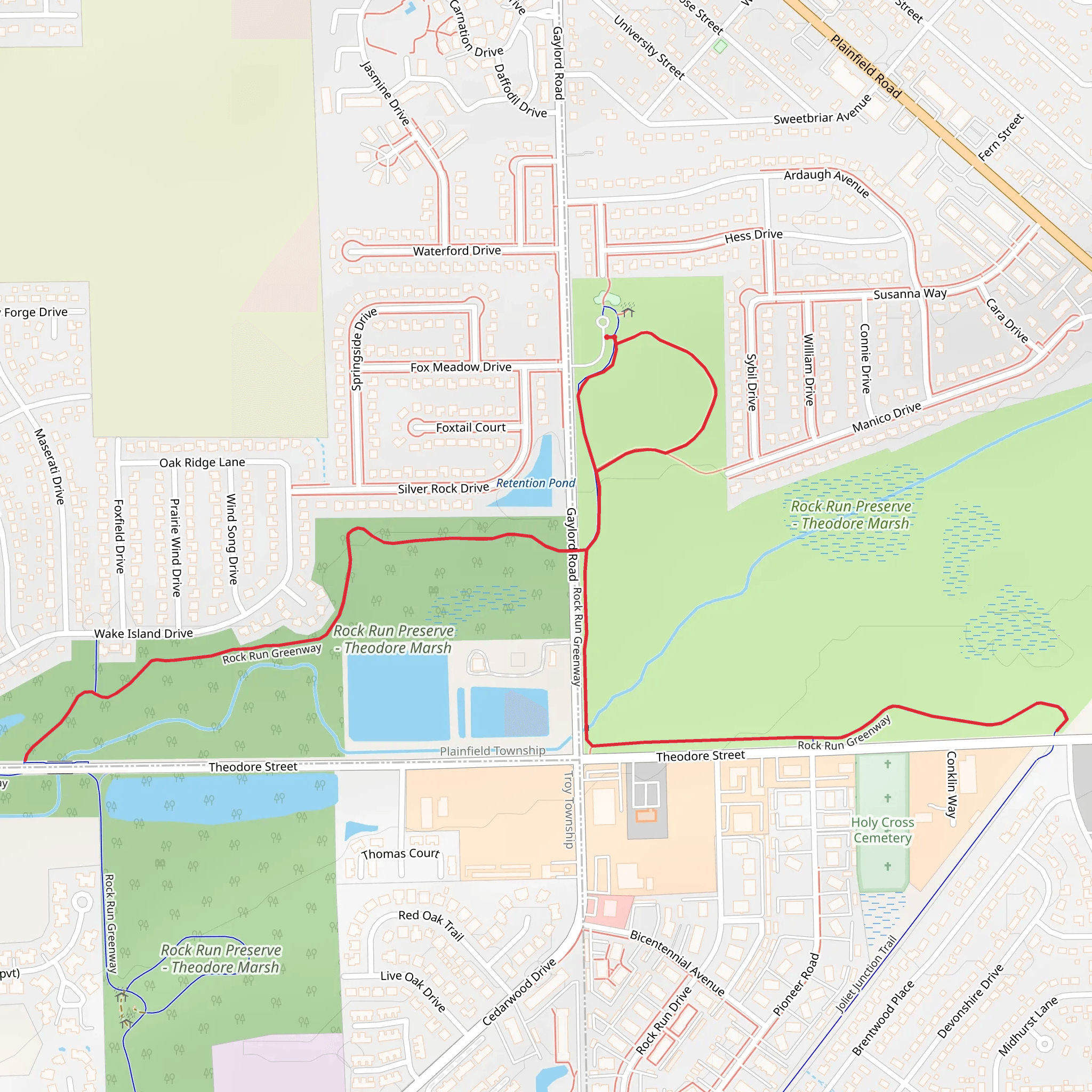 Rock Run Greenway Out and Back mobile static map