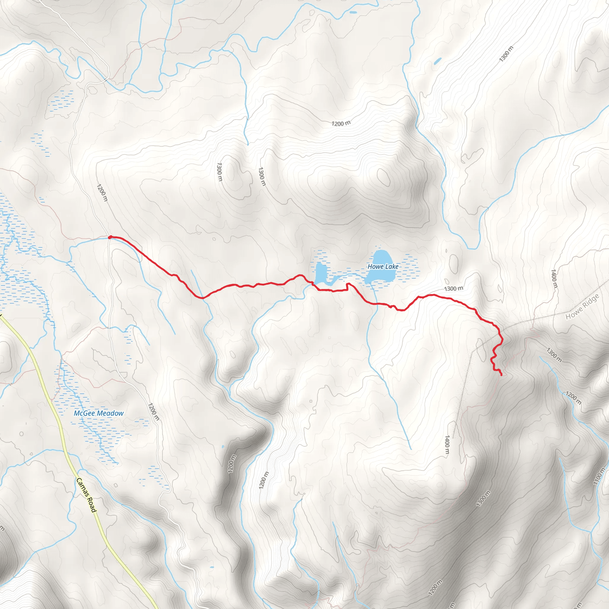 Howe Lake Trail mobile static map