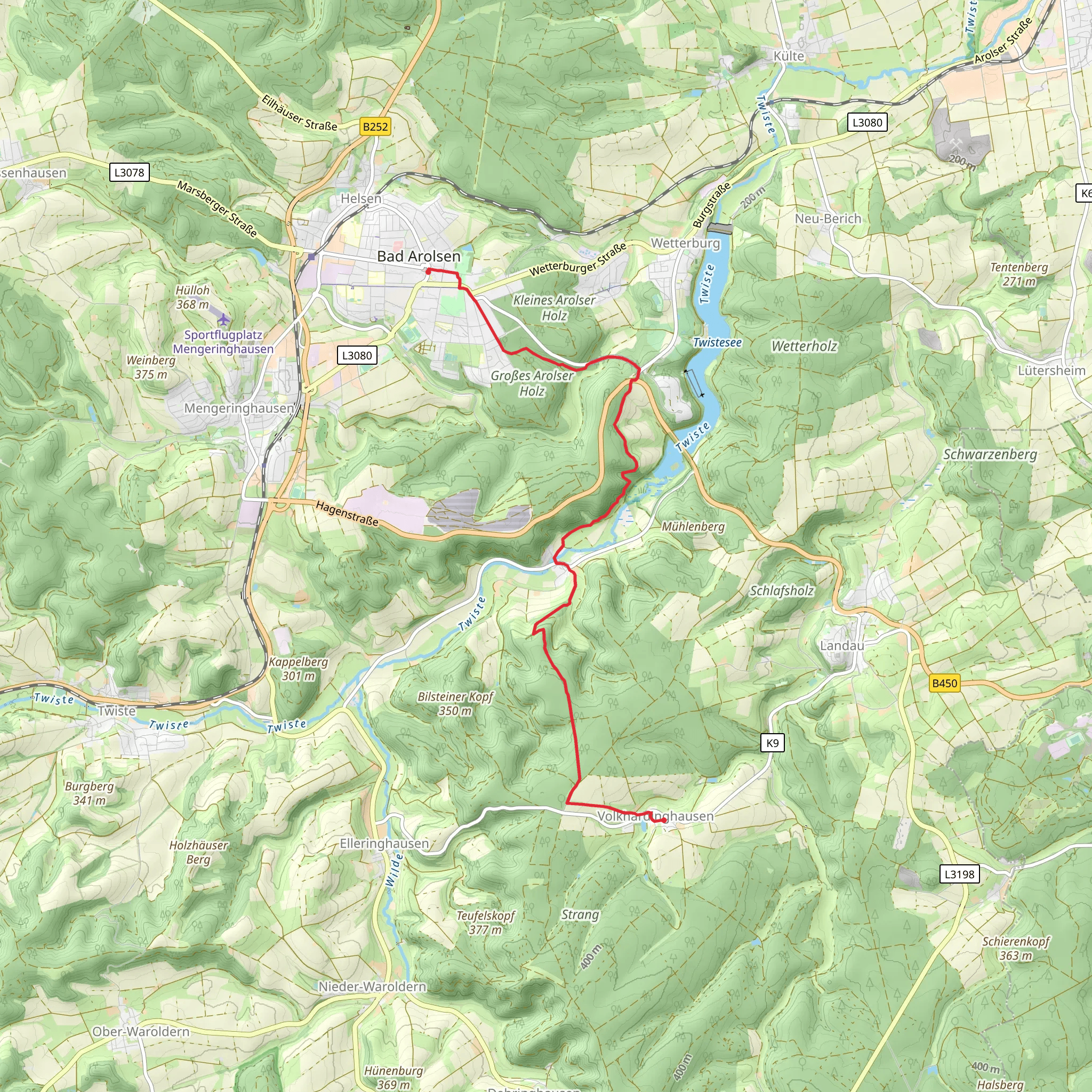 Bad Arolsen Wanderweg and Kulturwanderweg mobile static map