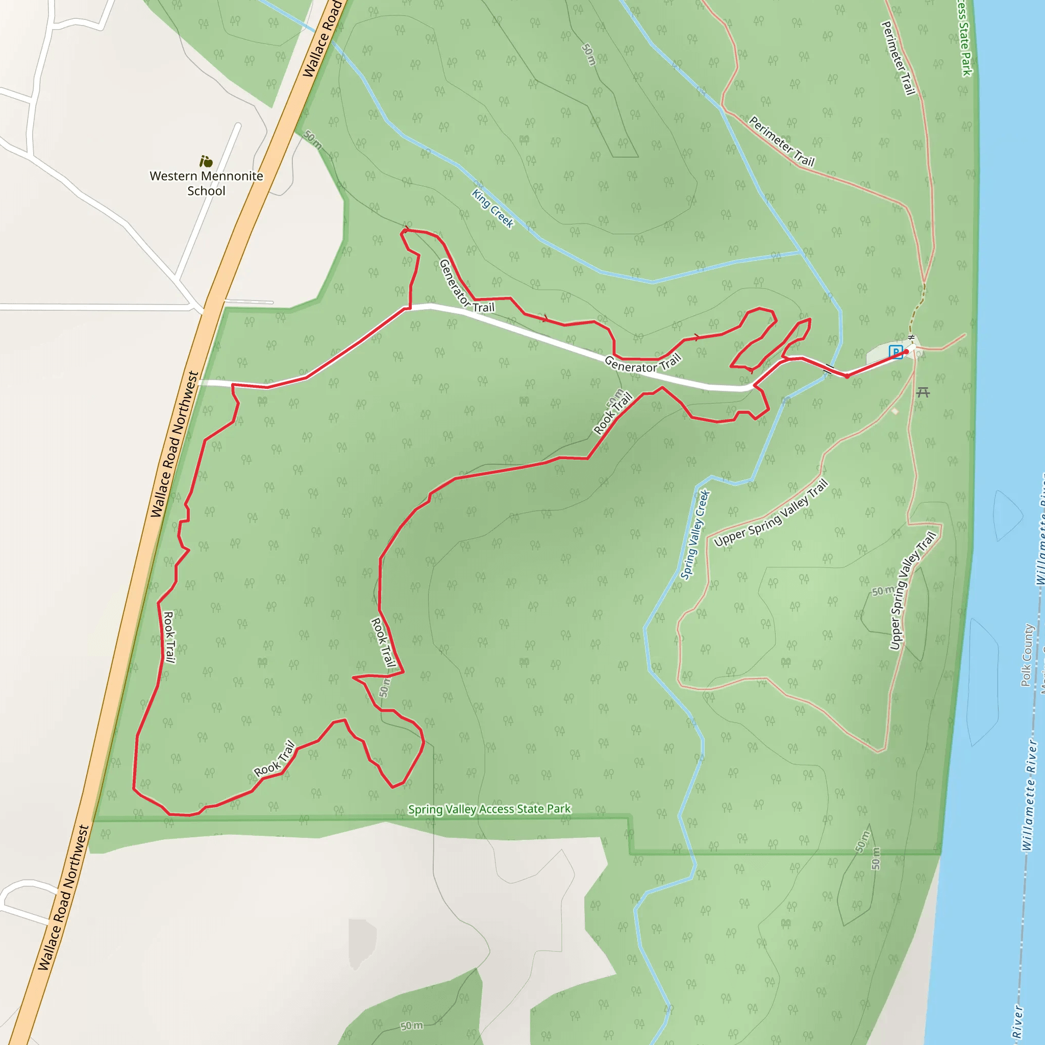 Rook Trail and Generator Loop Trail mobile static map