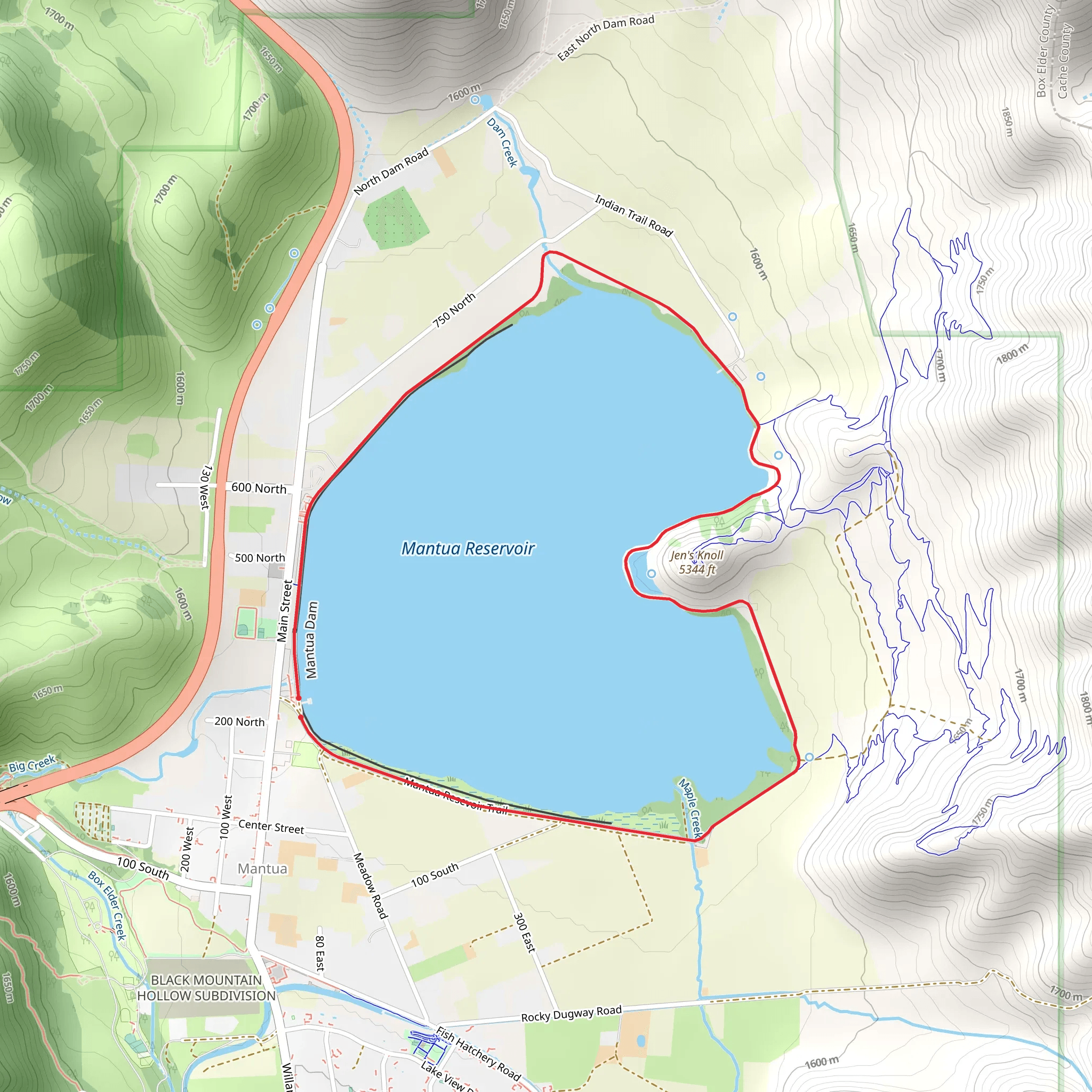 Mantua Reservoir Loop mobile static map