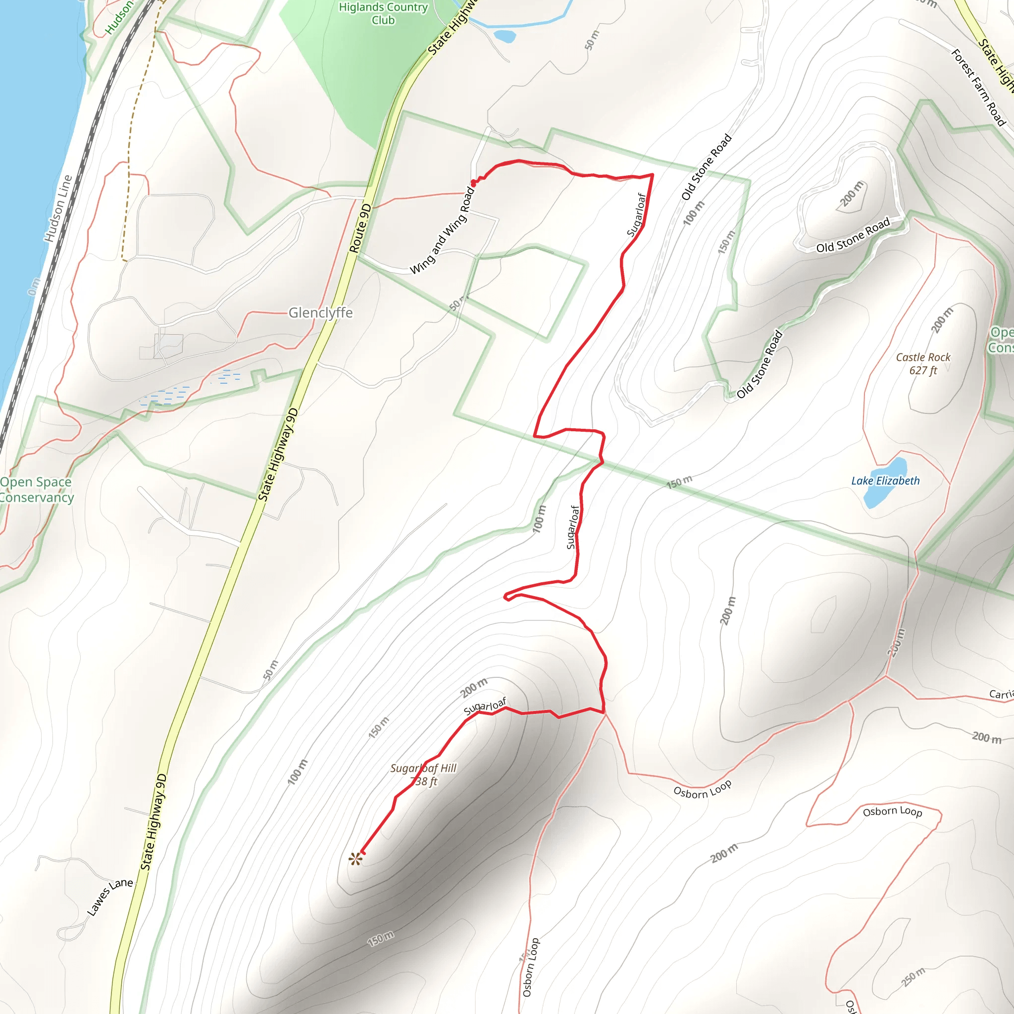 Sugarloaf from Wing and Wing Road mobile static map
