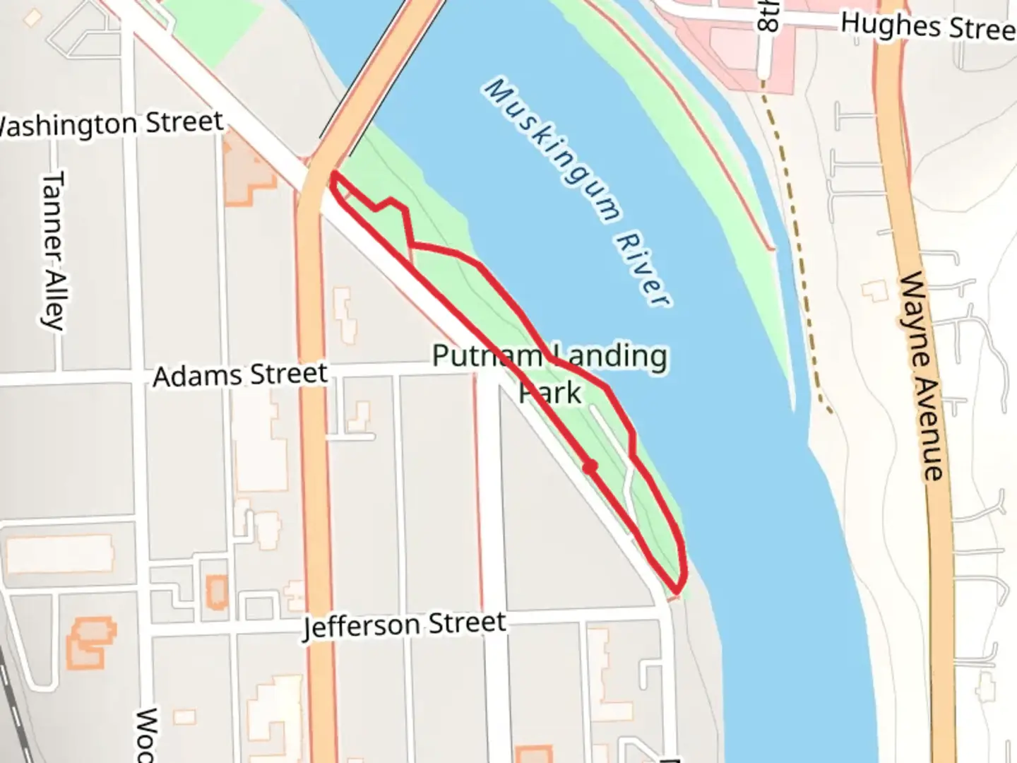An image depicting the trail Muskingum River Side Loop and its surrounding area.