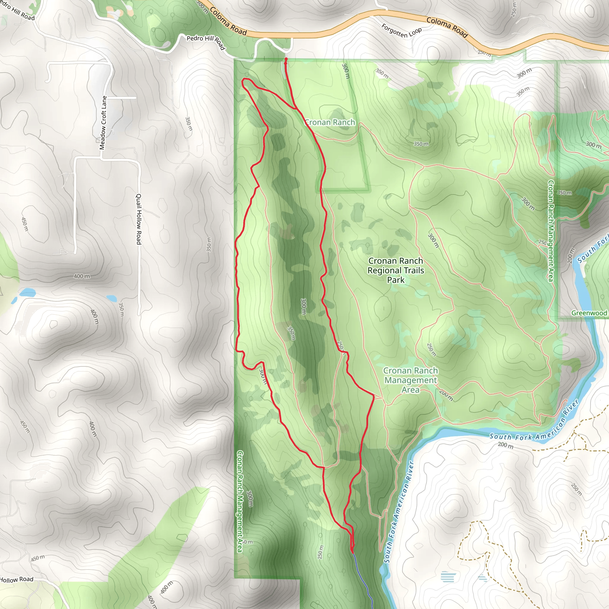 West Ravine Loop Trail mobile static map