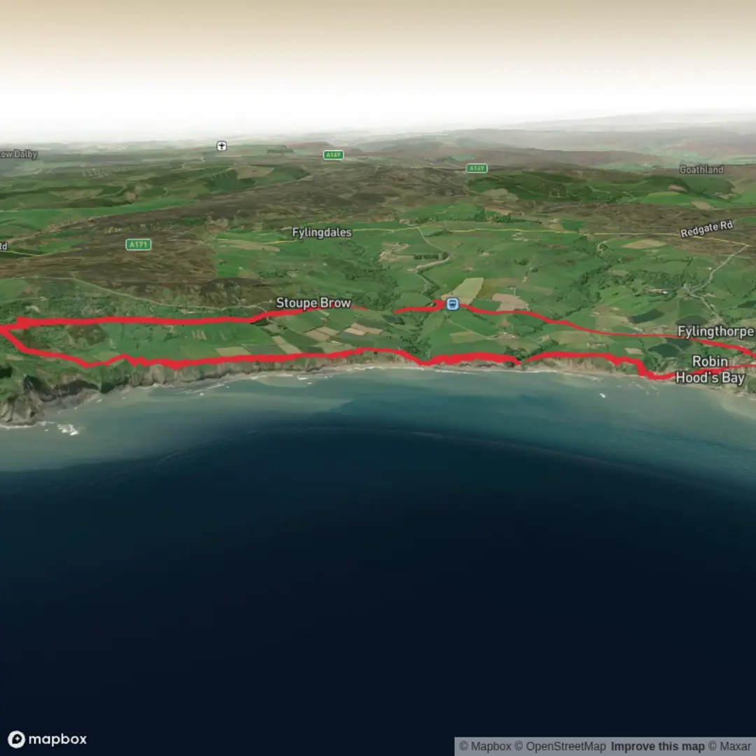An image depicting the trail Hike from Robin Hood's Bay and its surrounding area.