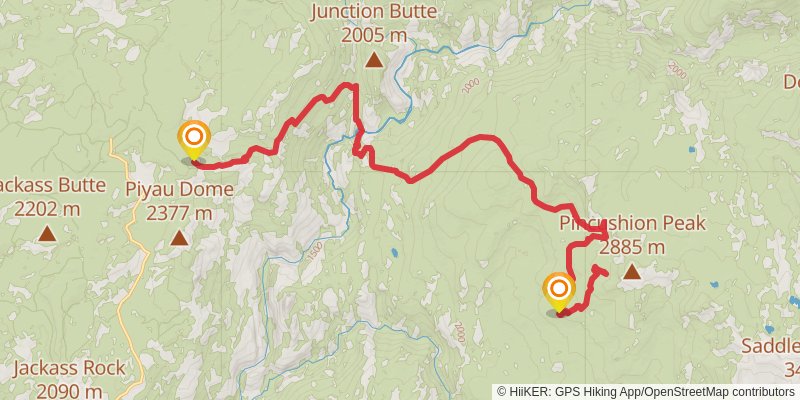 Pin Cushion via Millers Crossing and Theodore Solomons Trail stage 4 Map