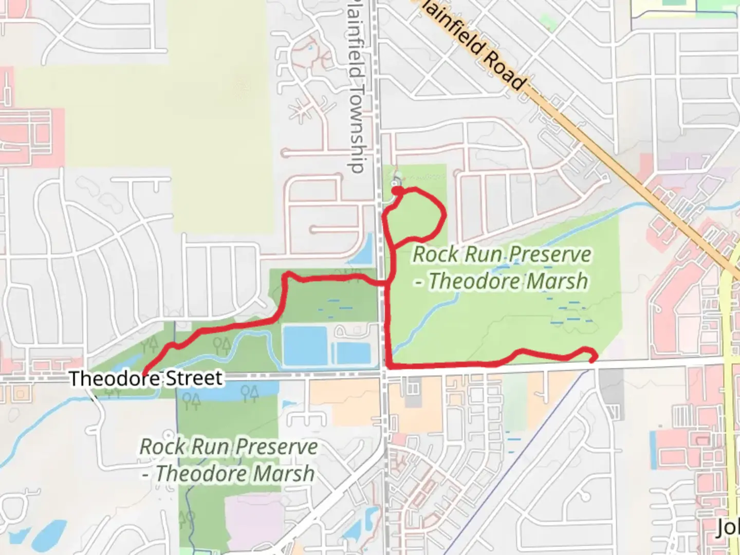 An image depicting the trail Rock Run Greenway Out and Back and its surrounding area.