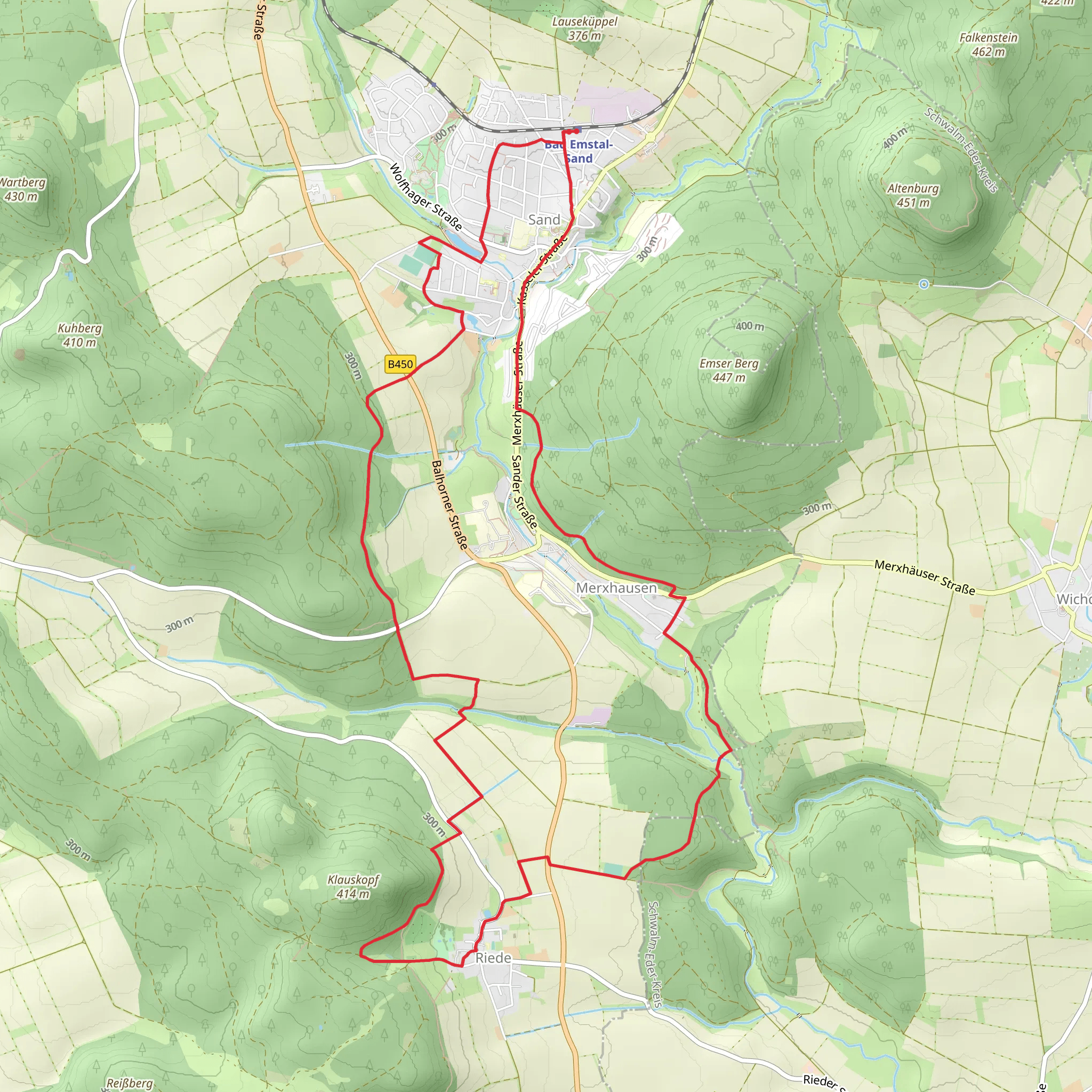Bad Emstal and Alternative mobile static map