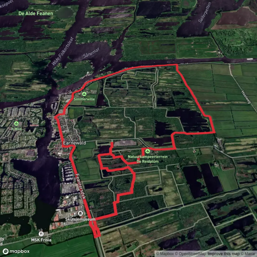 An image depicting the trail Feantersdyk, Ringfeart and Gaswinning Loop and its surrounding area.