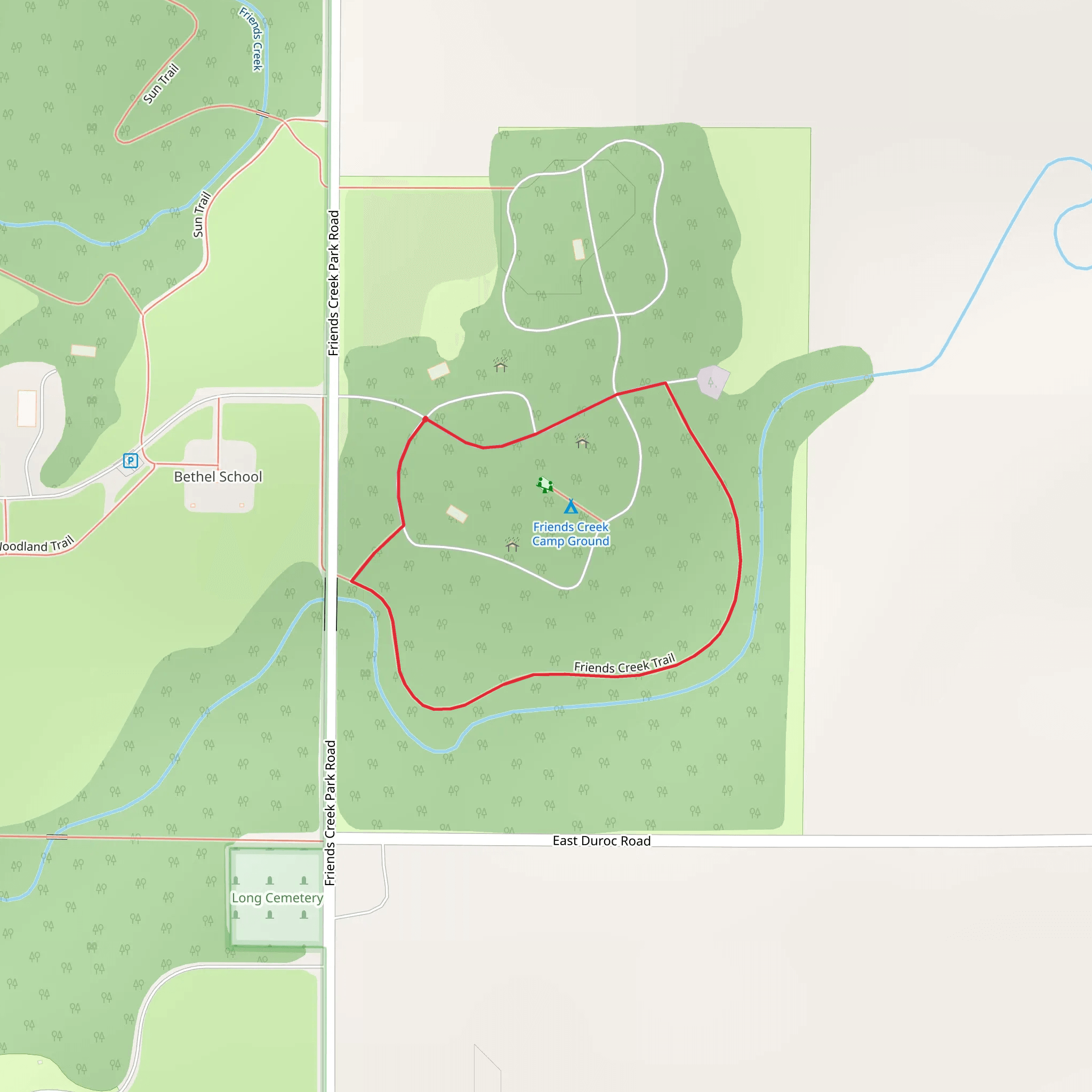 Friends Creek Loop mobile static map