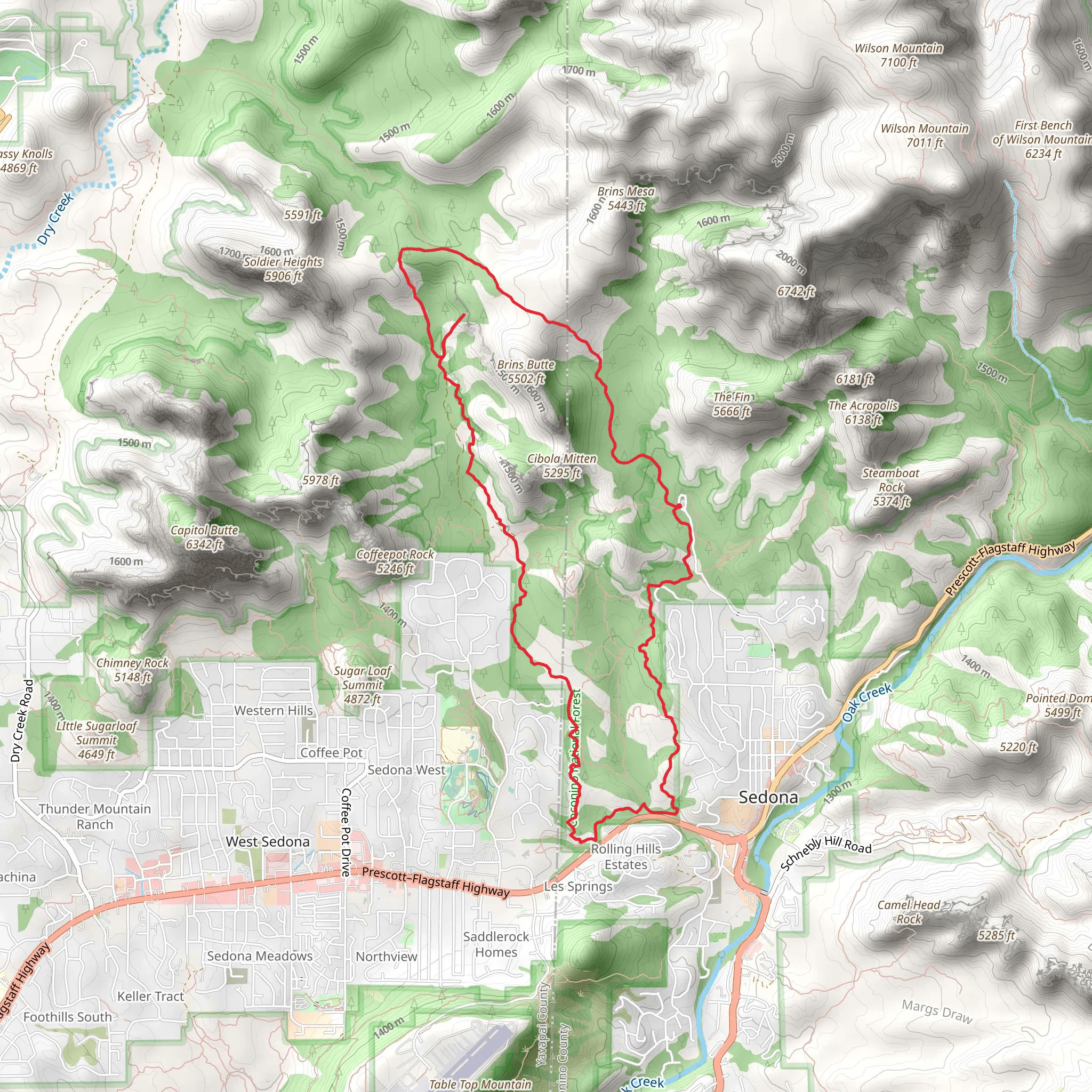 Jordan, Adobe Jack and Soldier Pass Cave Loop Trail mobile static map