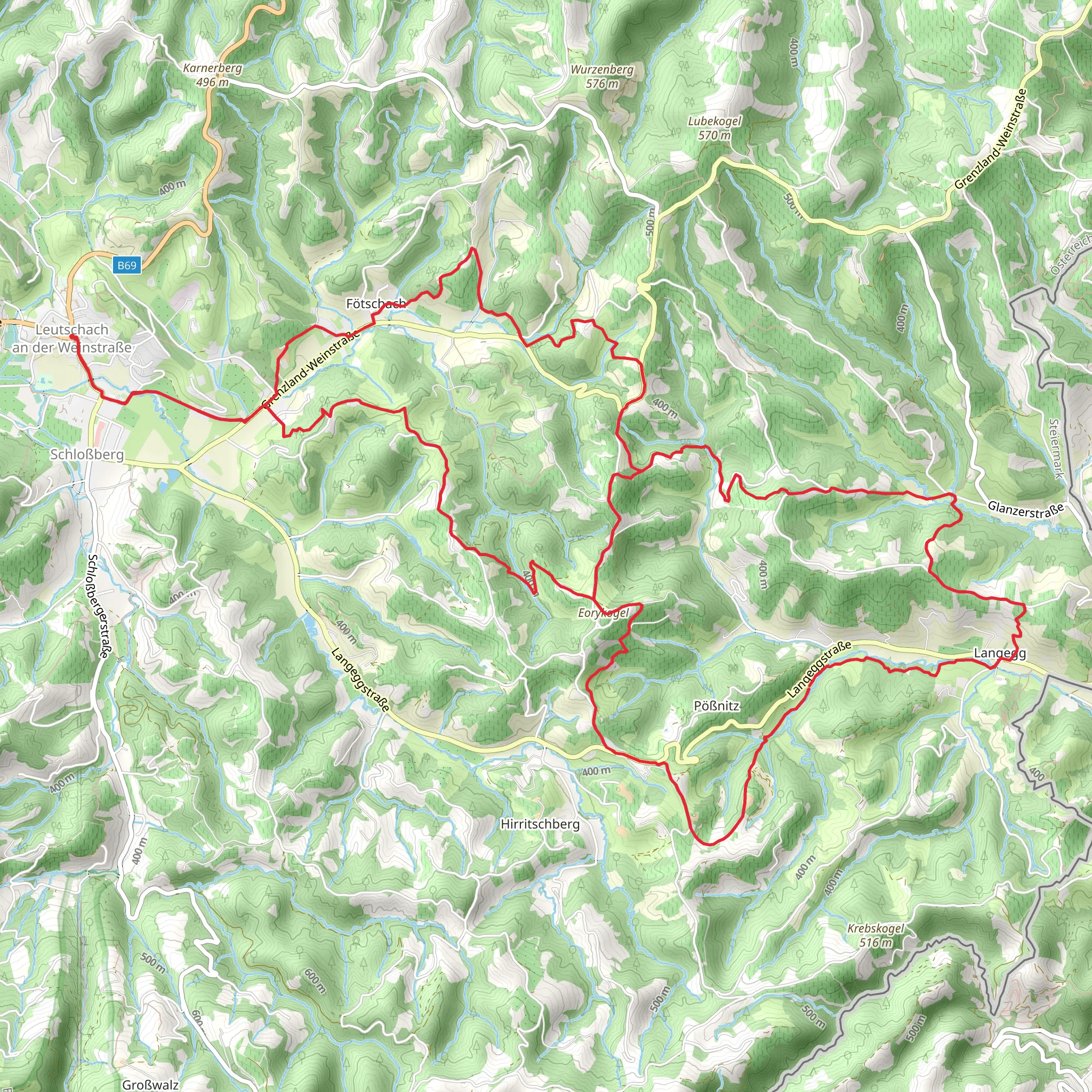 Glanzer Hoftour Trail mobile static map