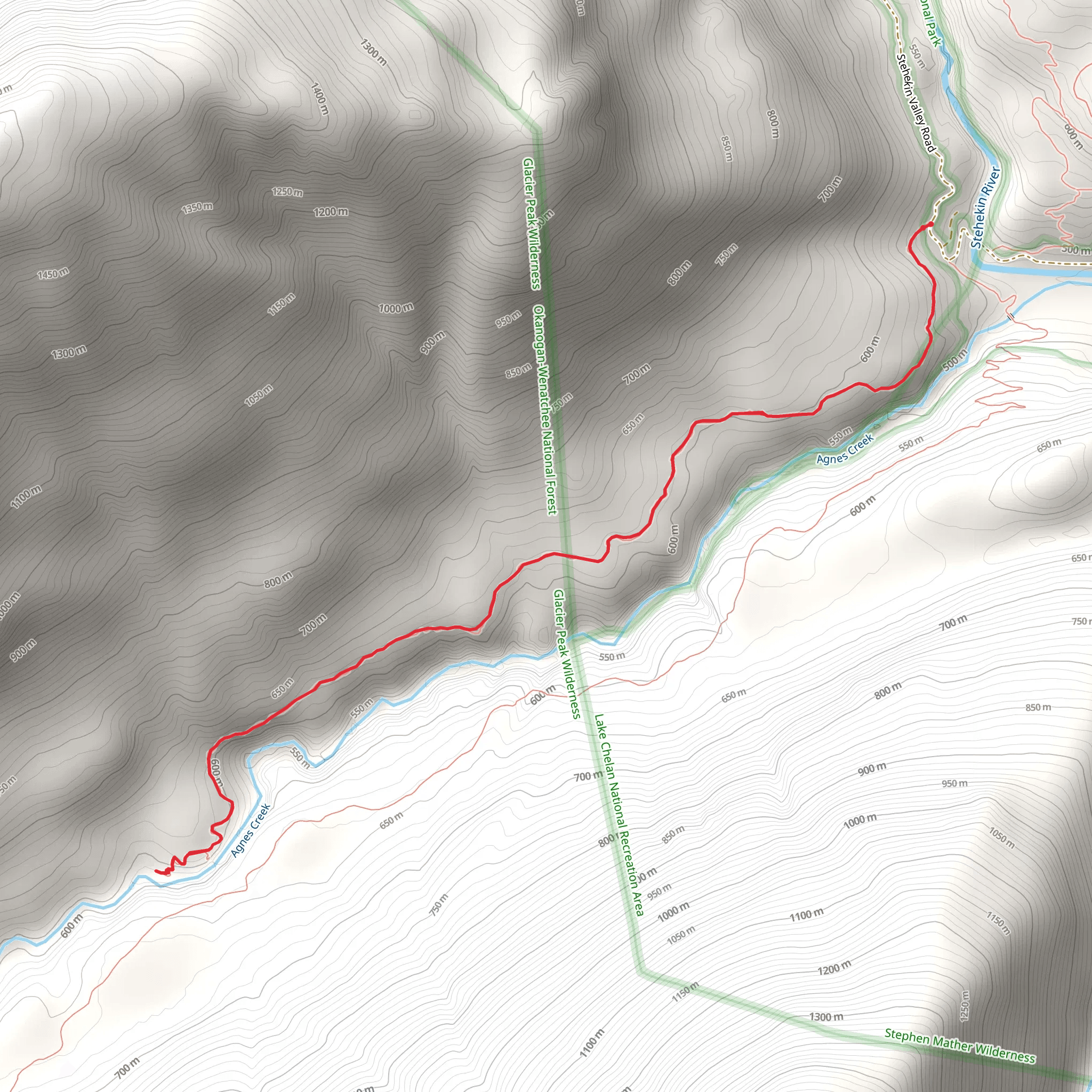 Agnes Gorge Trail mobile static map