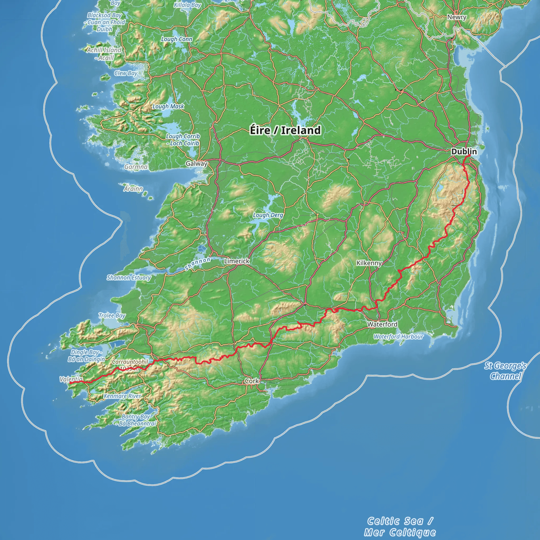 Sandymount to Portmagee mobile static map