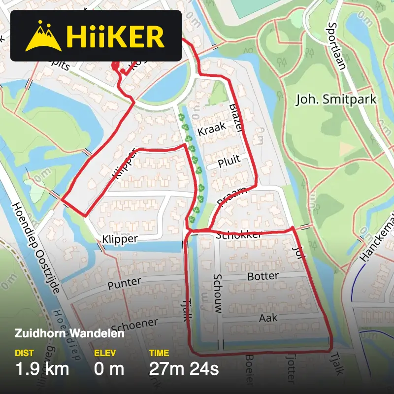 A map preview of the recording Zuidhorn Wandelen.