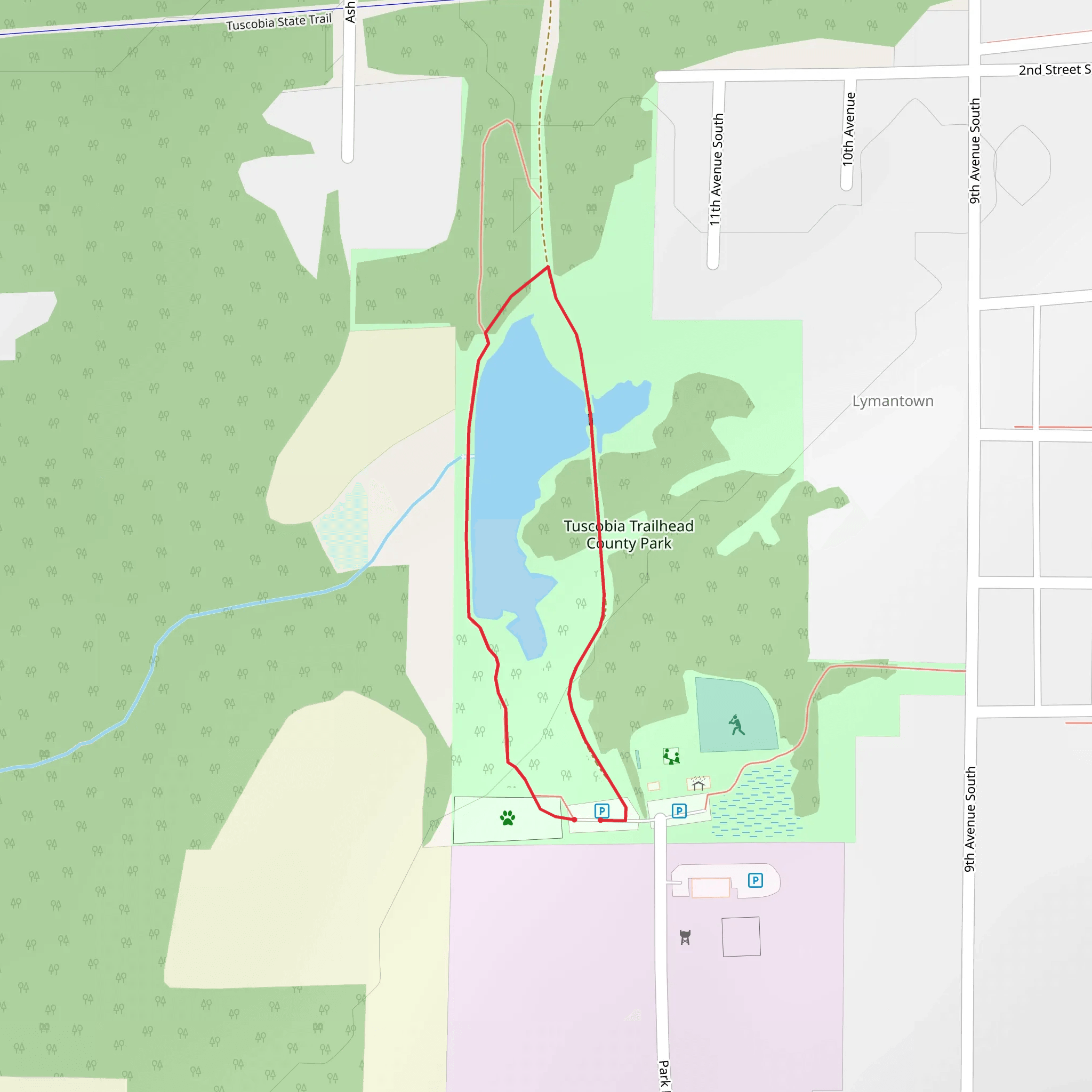 Tuscobia Trailhead County Park Loop mobile static map