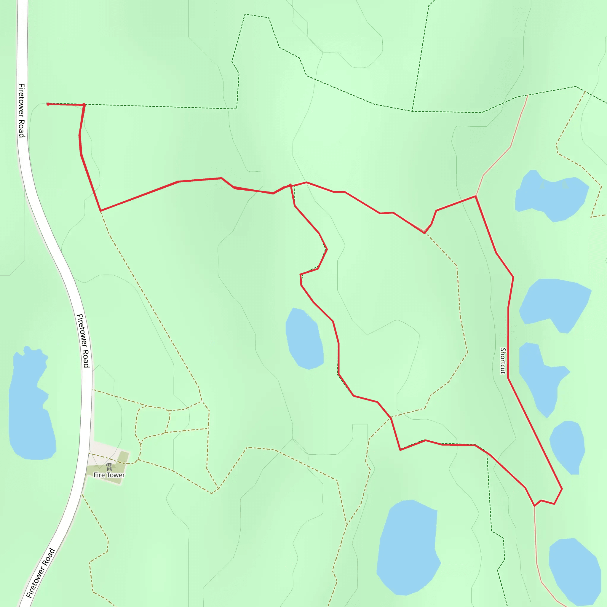 Shortcut Loop from Firetower Road mobile static map