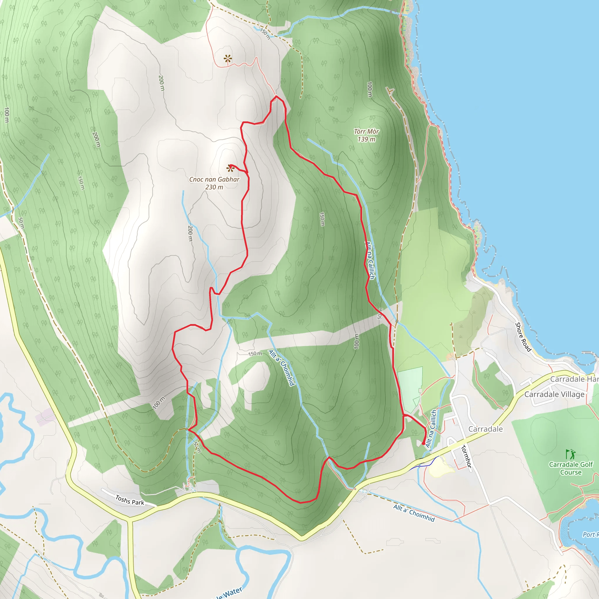 Deer Hill - Cnoc nan Gabhar Loop from Carradale mobile static map