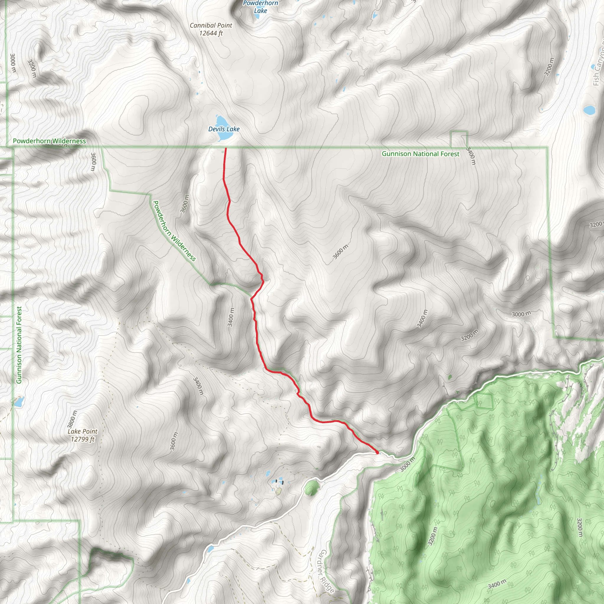 Canyon Infierno Trail mobile static map
