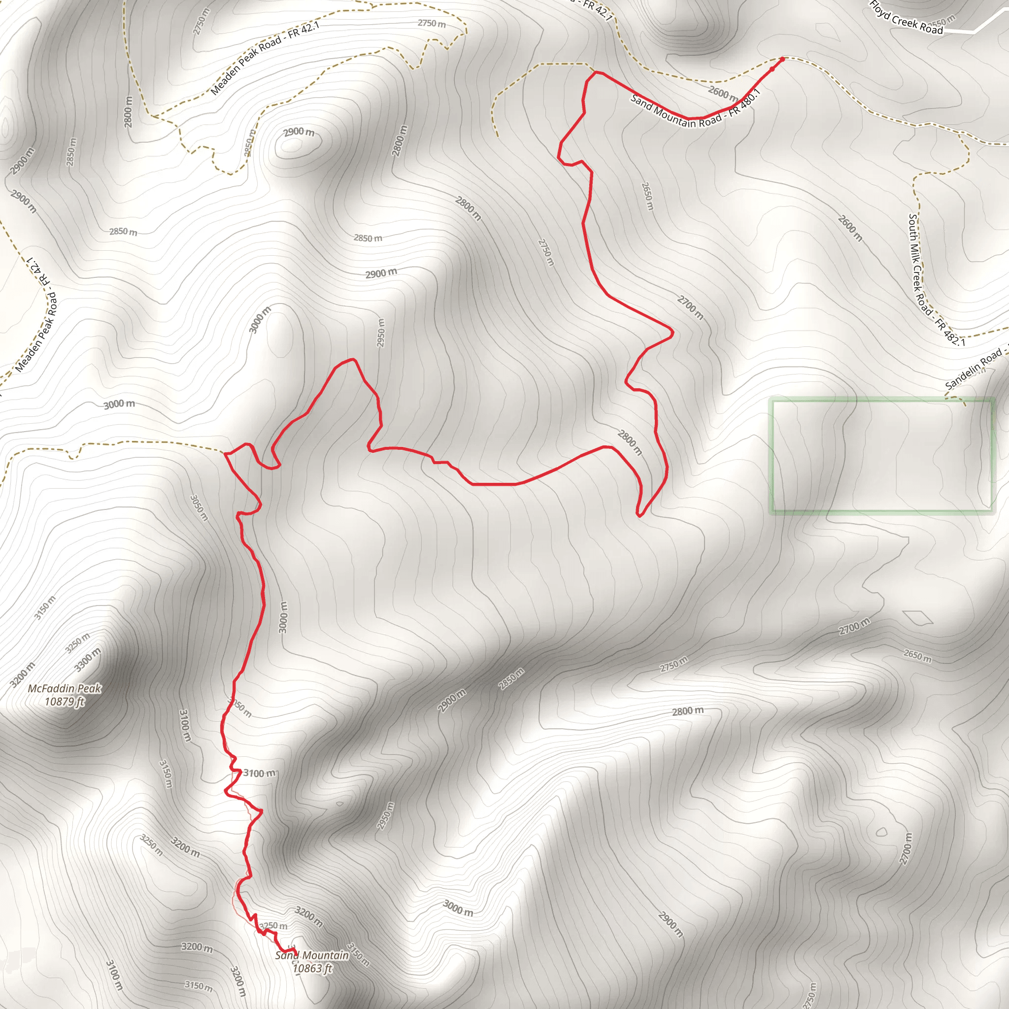 Sand Mountain Trail mobile static map