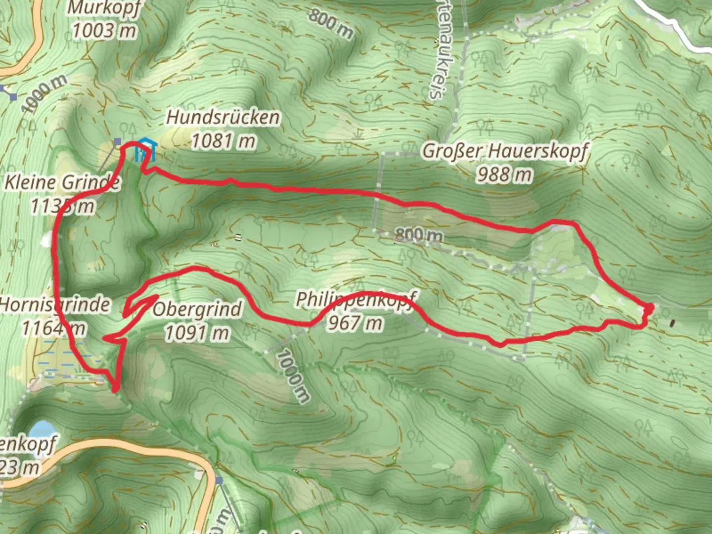 An image depicting the trail Hundsbach - Ochsenstall and Achertaeler Heimatpfad and its surrounding area.