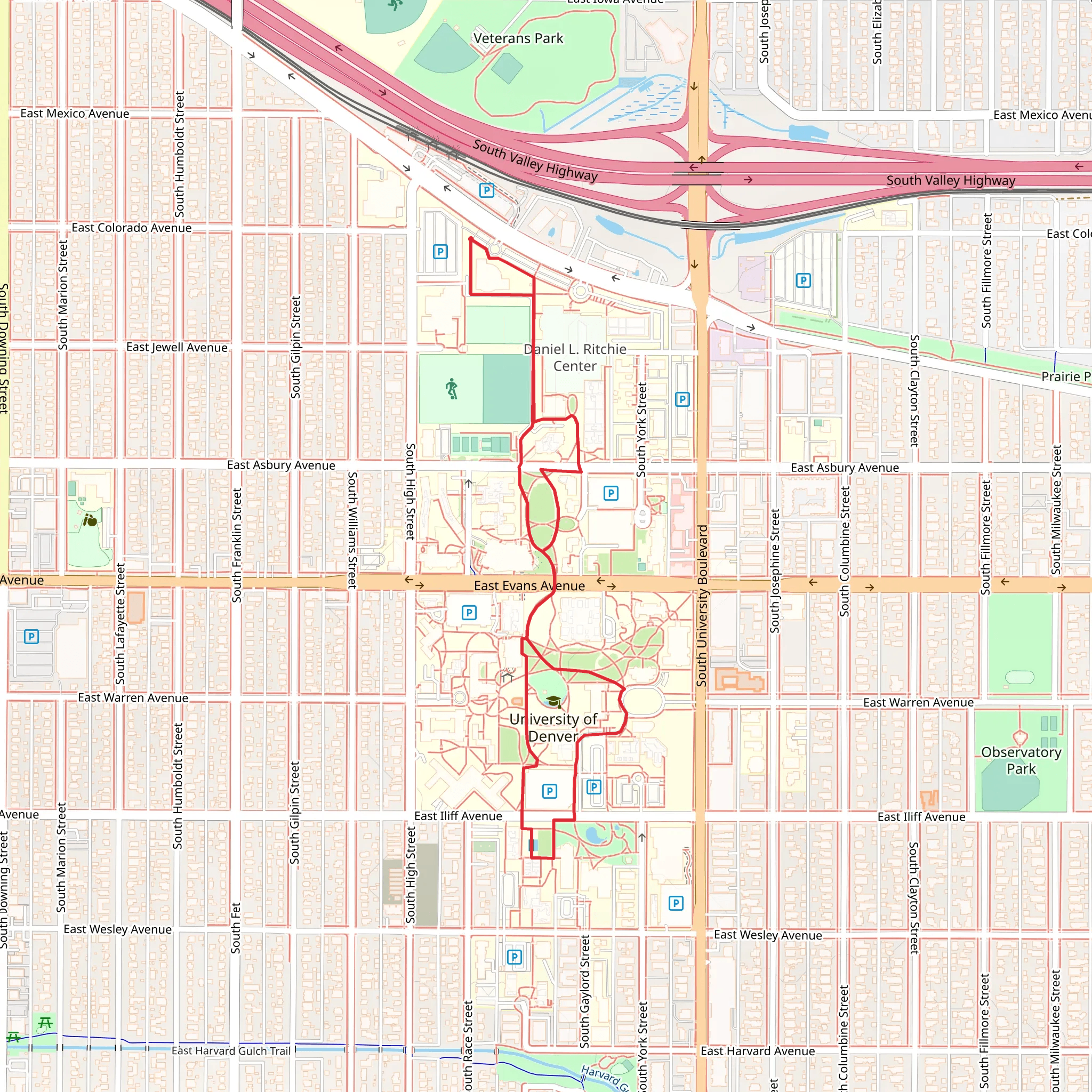 Harper Humanities Gardens Loop mobile static map